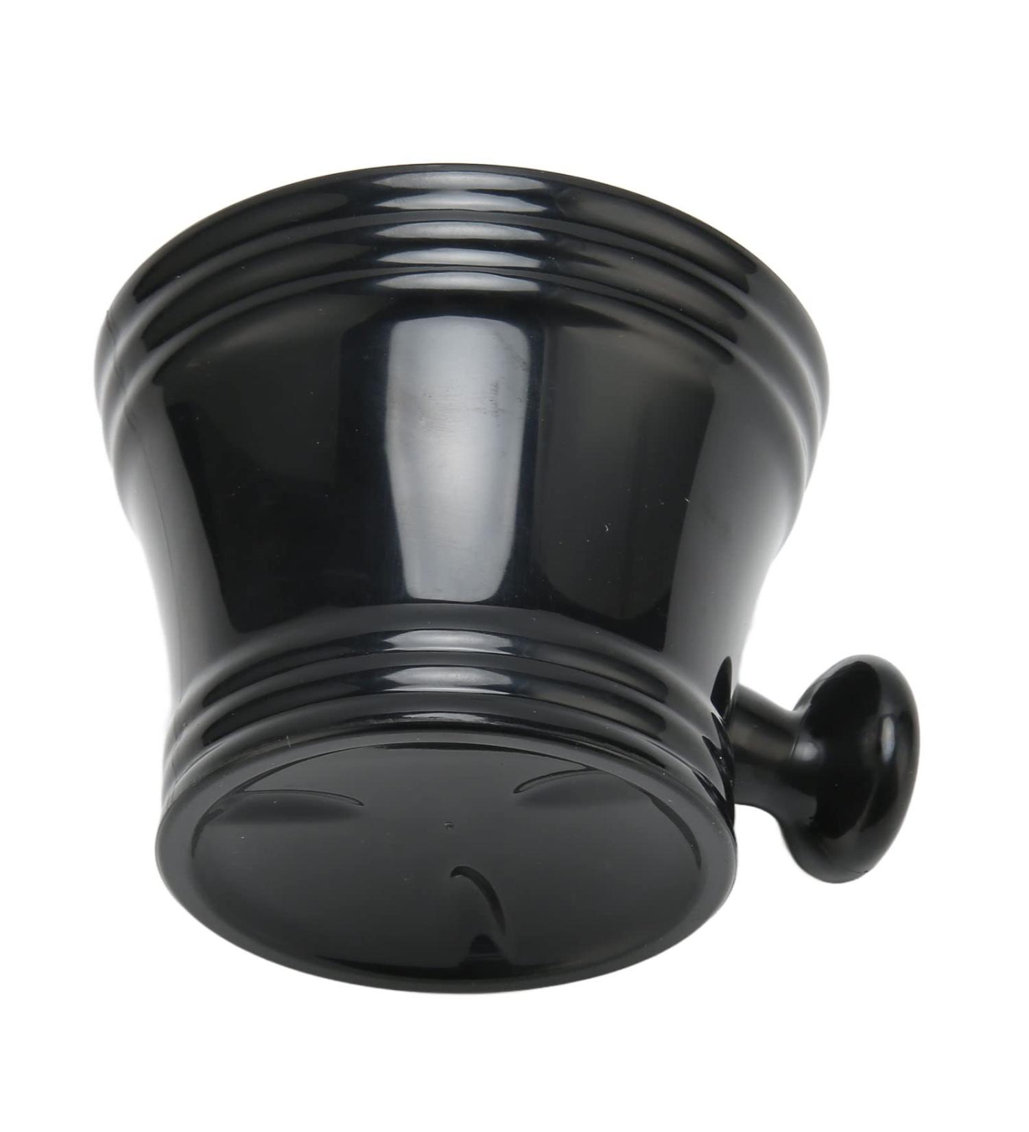 Jauarta Large Capacity Shaving Soap Cup - Portable Black Plastic Razor Holder with Comfortable Handle for Home & Travel Hairdressers - Buy Online on GoSupps.com
