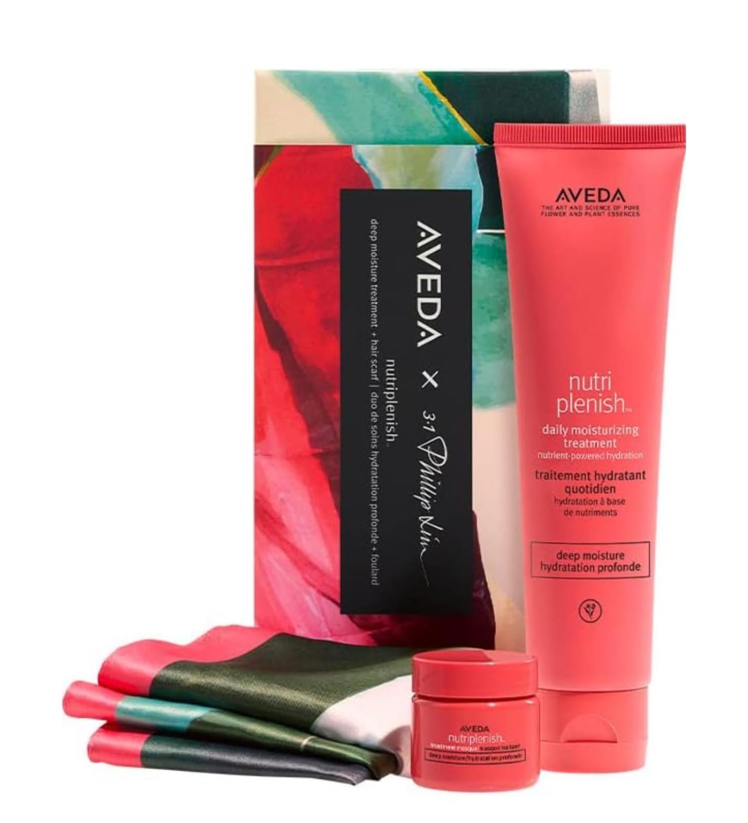 Aveda Nutriplenish Deep Moisture Treatment Duo + Hair Scarf - Hydrating Hair Care for All Hair Types | International Shipping Available - Buy Online on GoSupps.com