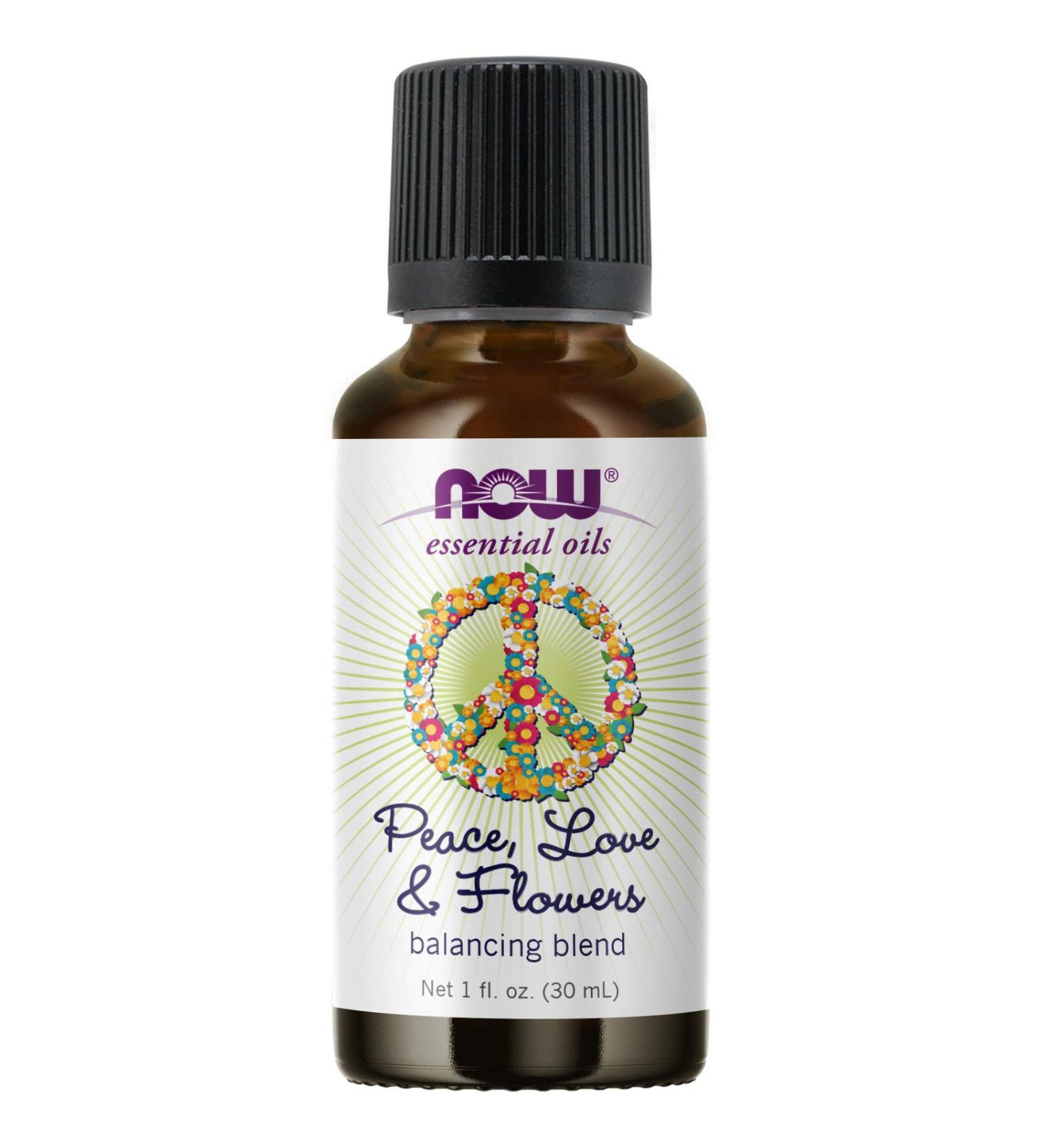 Now Foods Essential Oils Peace Love & Flowers Balancing Blend - 1 fl. oz (30 ml) | Natural Aromatherapy - Buy Online on GoSupps.com