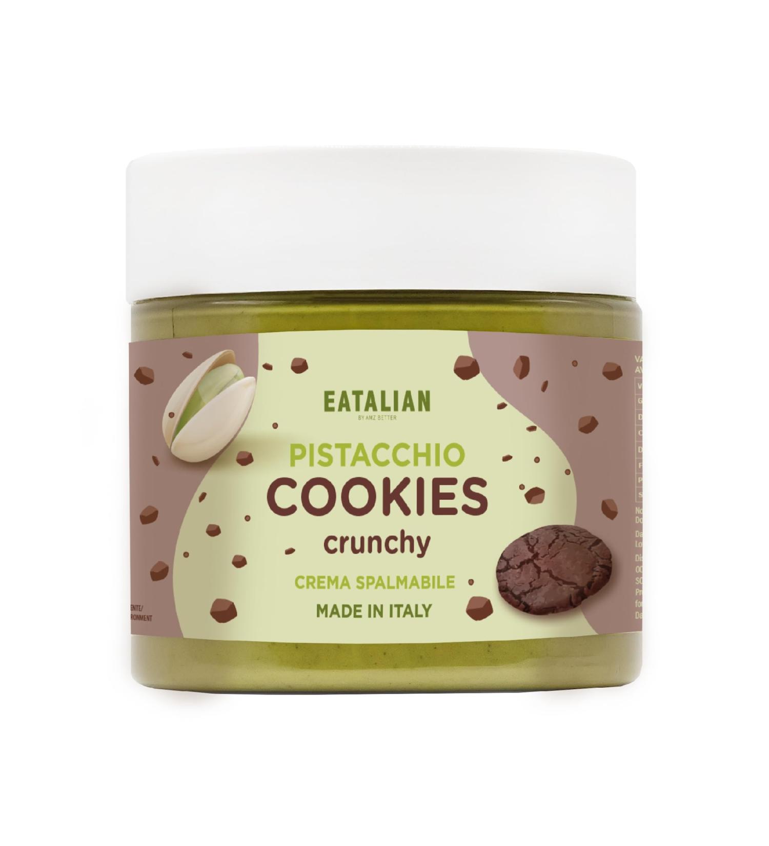 Eatalian by AMZ Better Pistachio Cream - Delicious Spread with Sweet Biscuit Ideal for Bread & Ice Cream | Made in Italy - 200g - Buy Online on GoSupps.com
