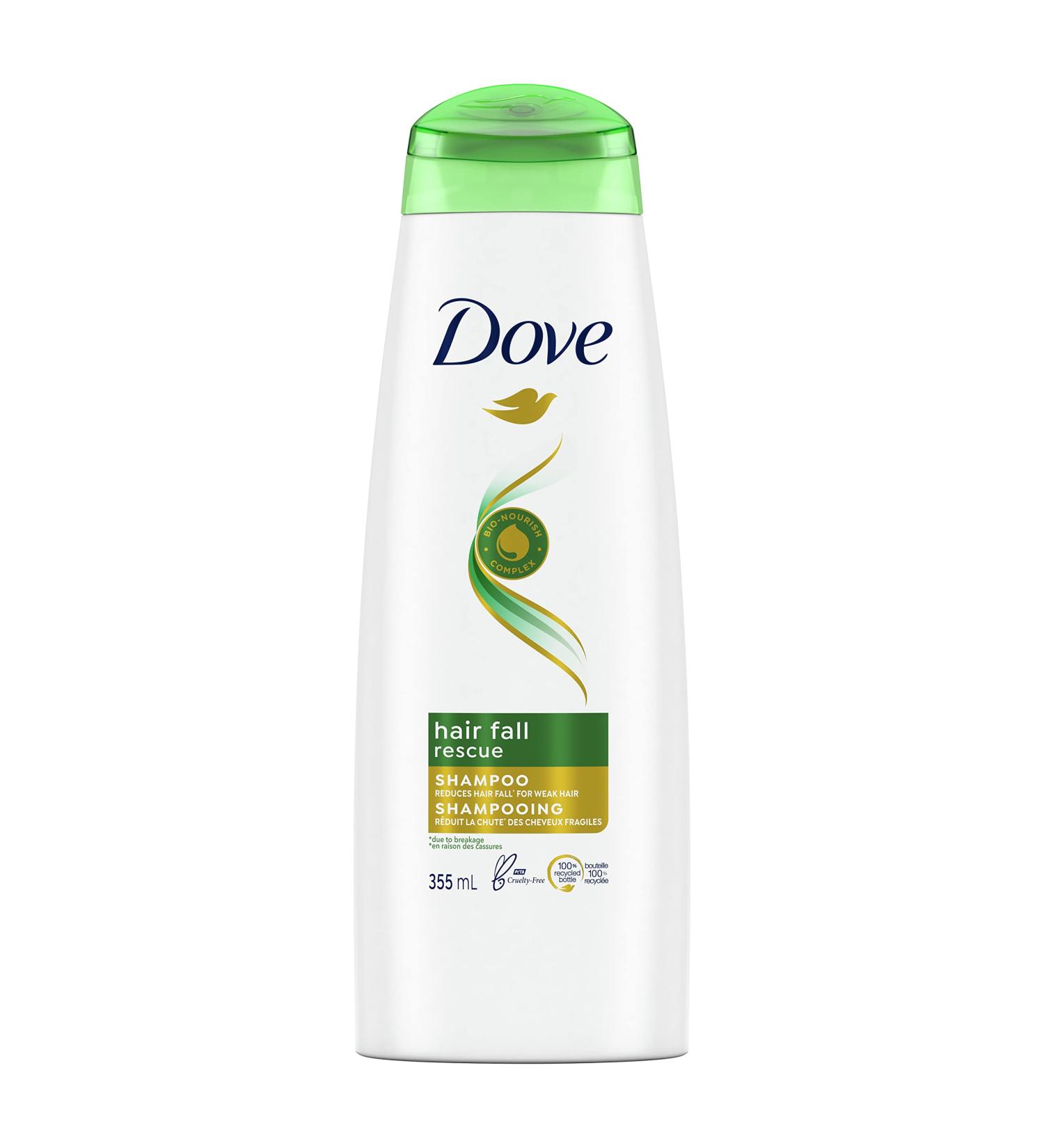 Dove Hair Fall Rescue Shampoo with Bio-Nourish Complex nourishes weak fragile hair 355 ml - Buy Online on GoSupps.com