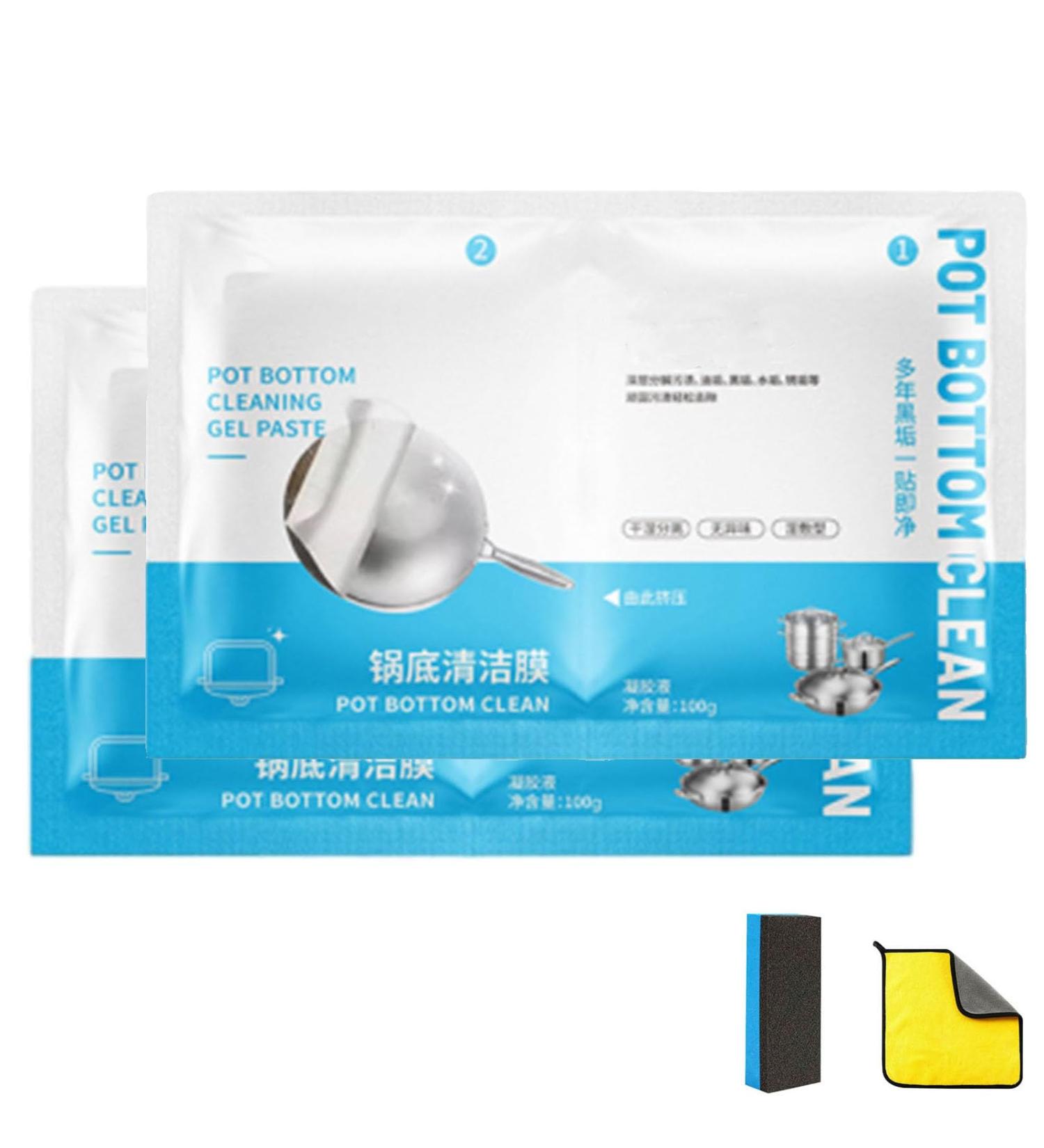 Pot Bottom Cleaning Gel Paste Black Pot Bottom Cleaning Gel Cookware Bottom Cleaner Pot Bottom Cleaning Film (2pcs) - Buy Online on GoSupps.com