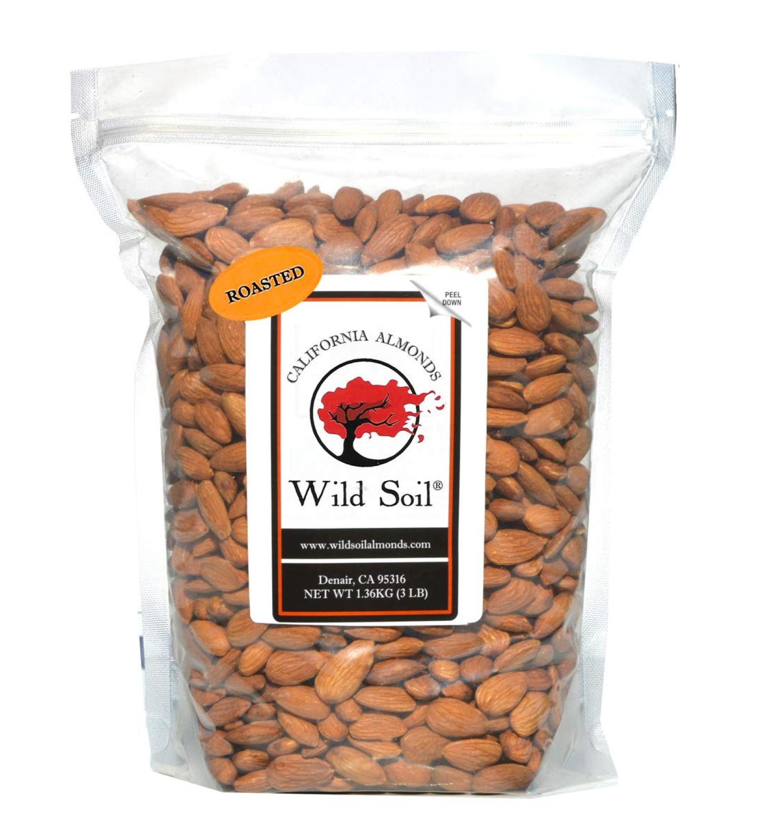 Wild Soil Beyond Almonds 20% Higher Protein | Distinct & Superior Medium Roast Almonds | 3 lb Pack | Unsalted & Organic - Buy Online on GoSupps.com
