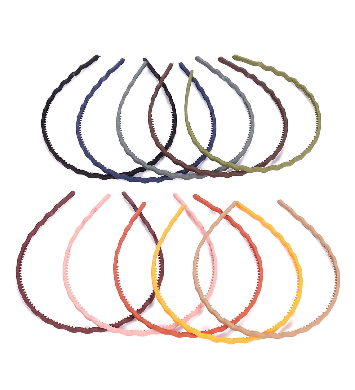 Headbands Hair Band Women Headband Metal Bands Candy Color Wavy Hairband 180 Stretch Fashion Frosted Minimalist for Women's Girls Sports Fashion - Buy Online on GoSupps.com