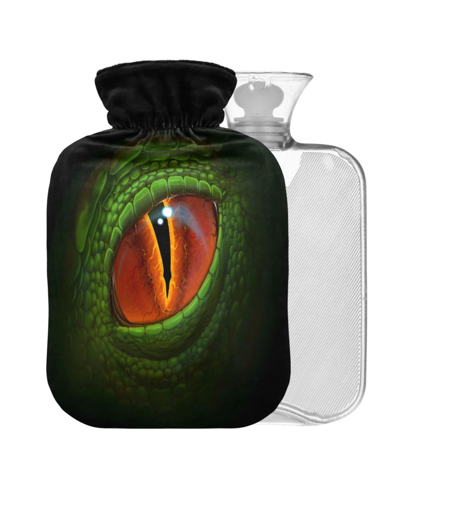 Green Dragon Eyes 2L Hot Water Bottle with Cover - Large Pain Relief & Hot/Cold Compress - Buy Online on GoSupps.com
