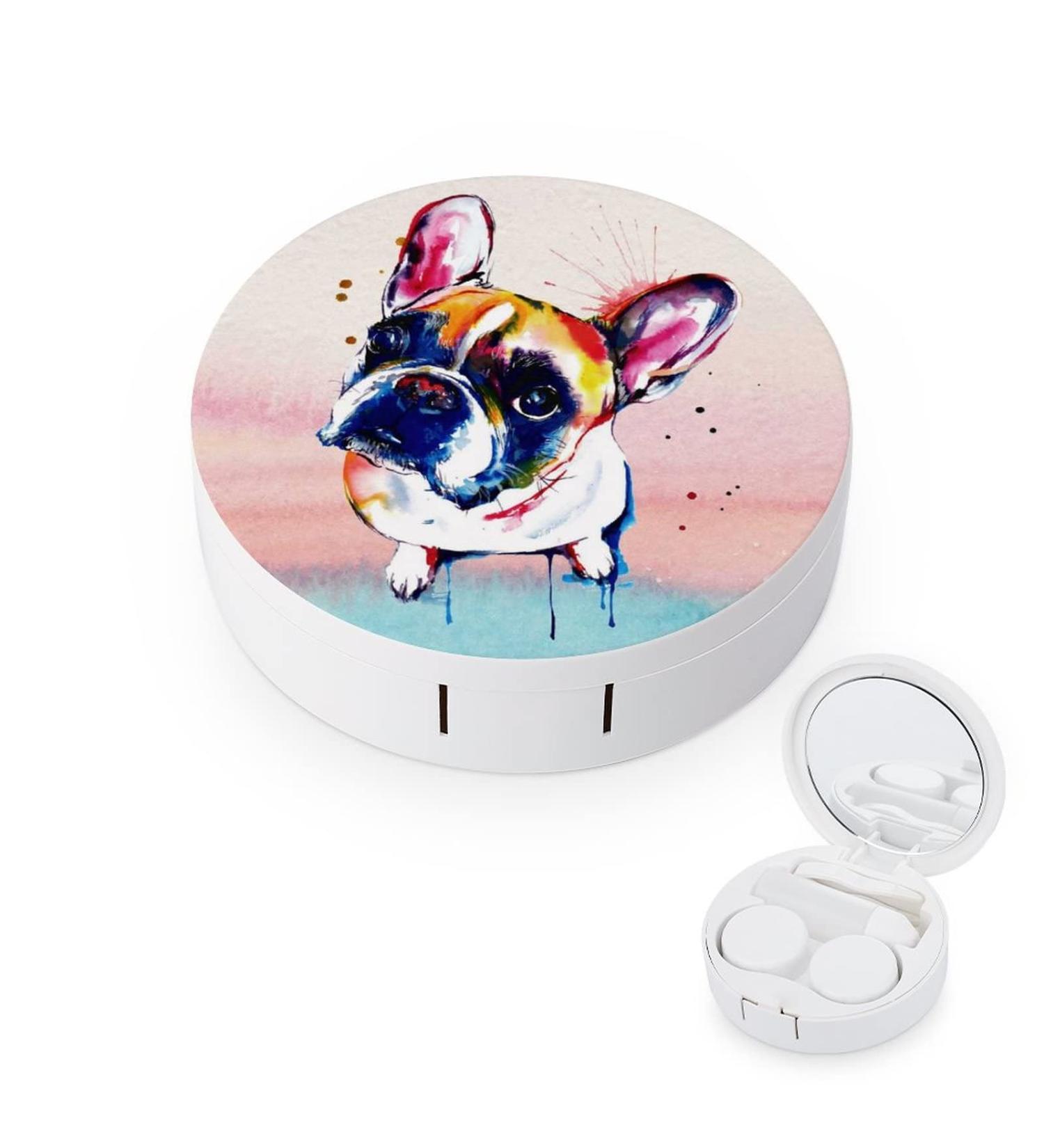 French Bulldog Contact Lens Case | Portable Kit with Mirror | Cute & Stylish International Shipping - Buy Online on GoSupps.com