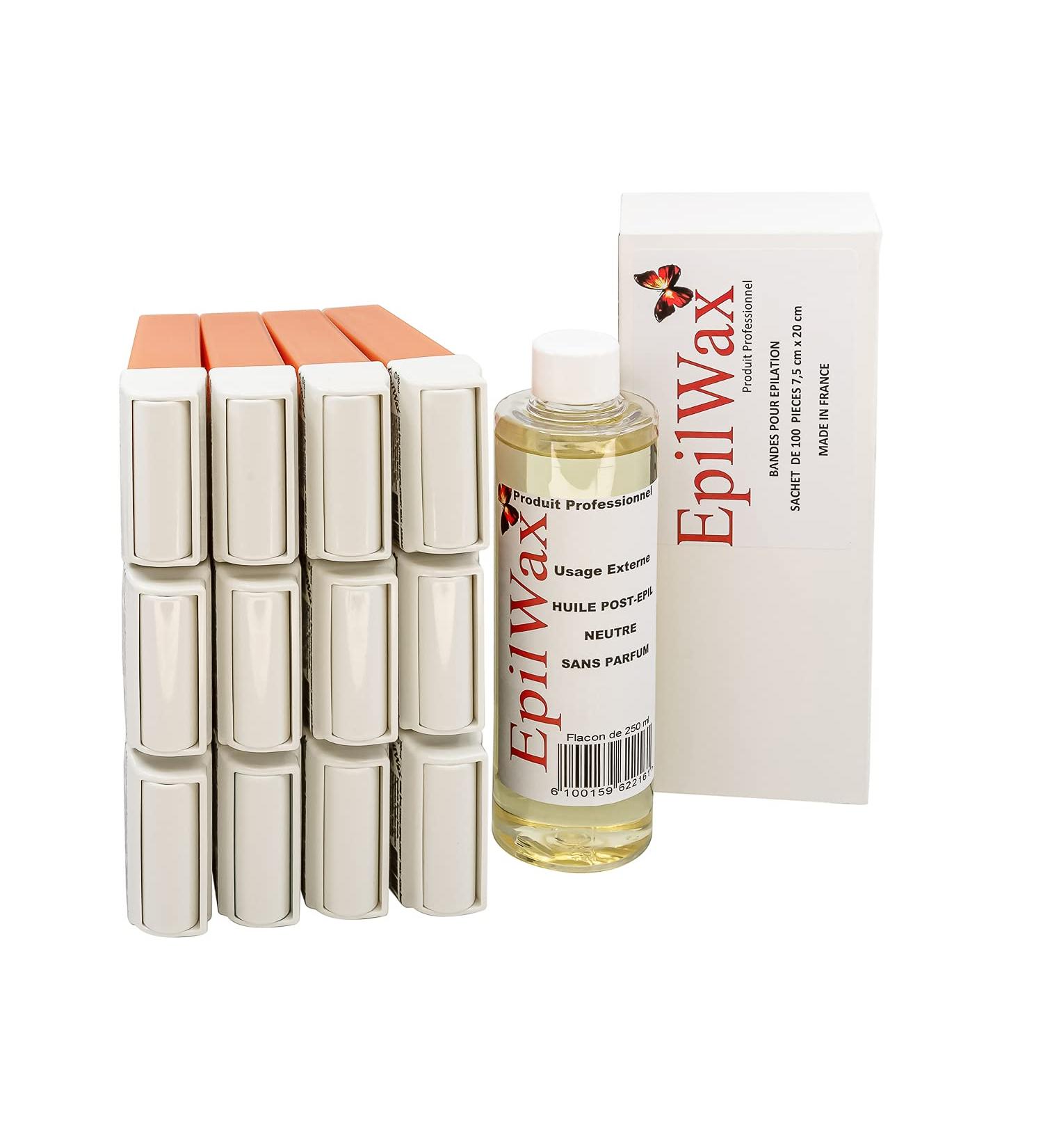Buy Epilwax Refill Pack - 12 Honey Roll-On Cartridges 100 Fleece Strips & 250ml Argan Oil for Hair Removal | International Shipping - Buy Online on GoSupps.com