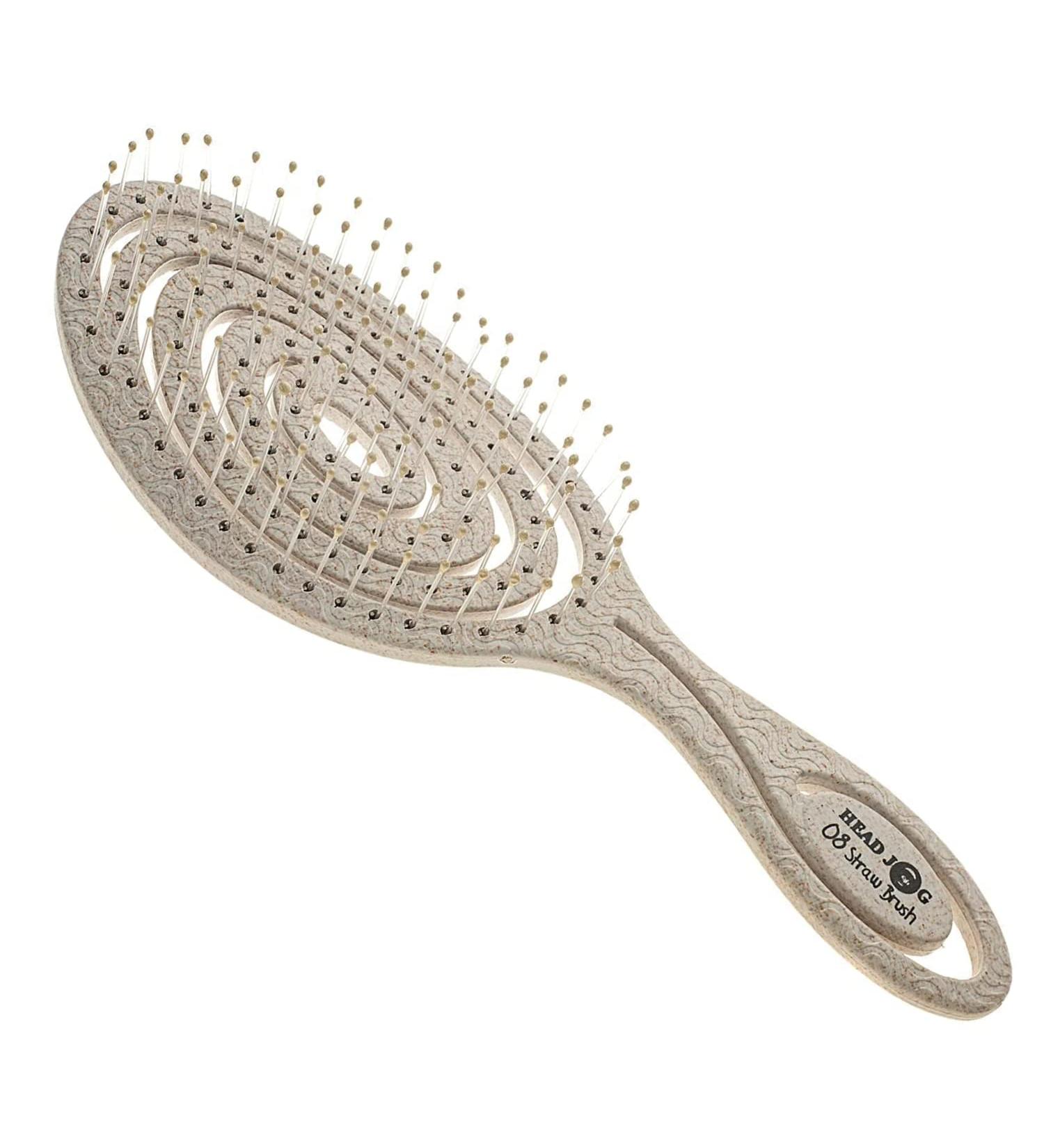 Head Jog 08 Paddle Brush - Flexible Soft Pin Bristles for Detangling Wet or Dry Hair - Monochrome Collection Ash - Buy Online on GoSupps.com