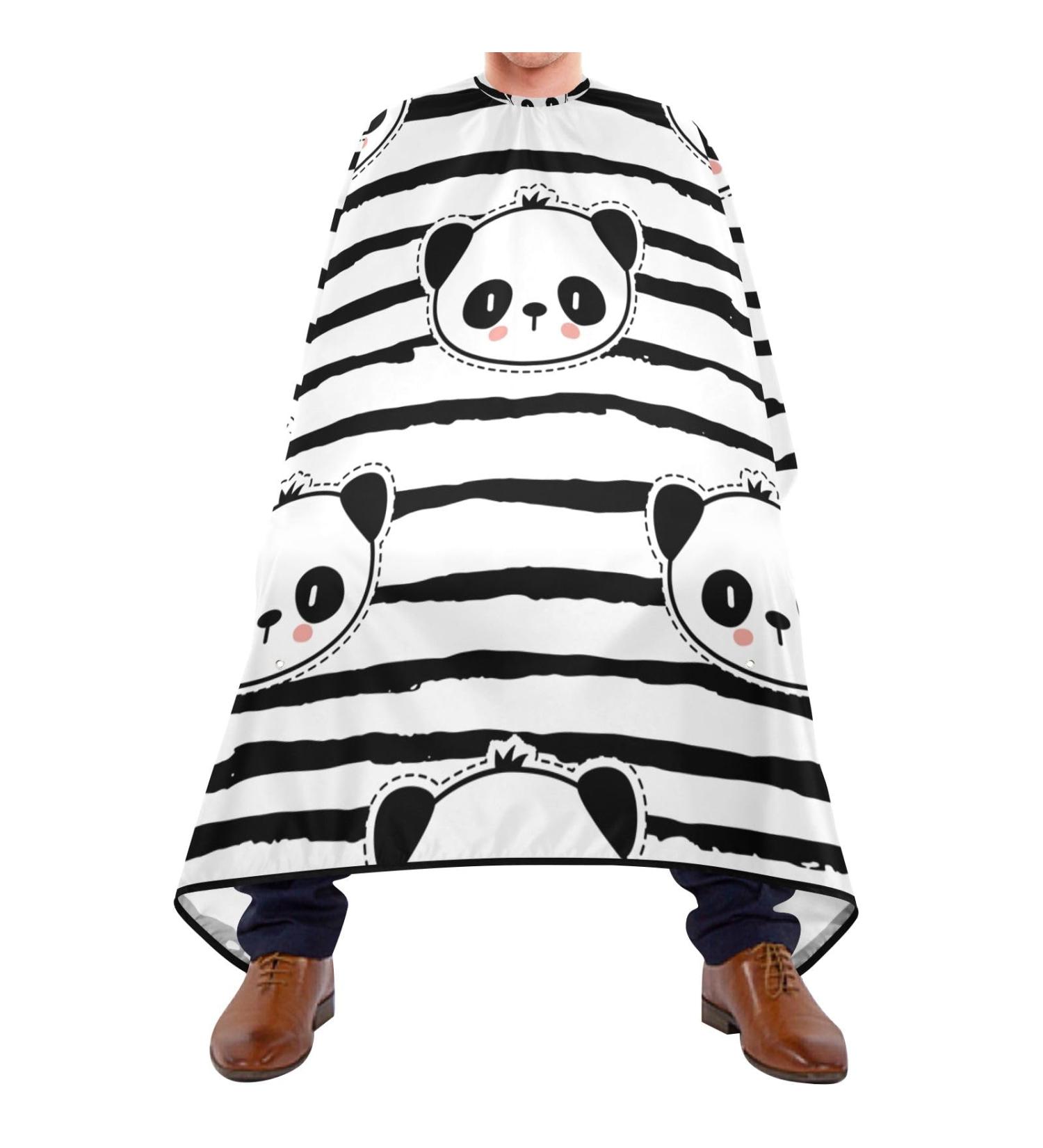 Shop Waterproof Barber Cape - Panda Bear & Cheetah Haircut Bib | Unisex Hair Cutting Cape for Men - Buy Online on GoSupps.com