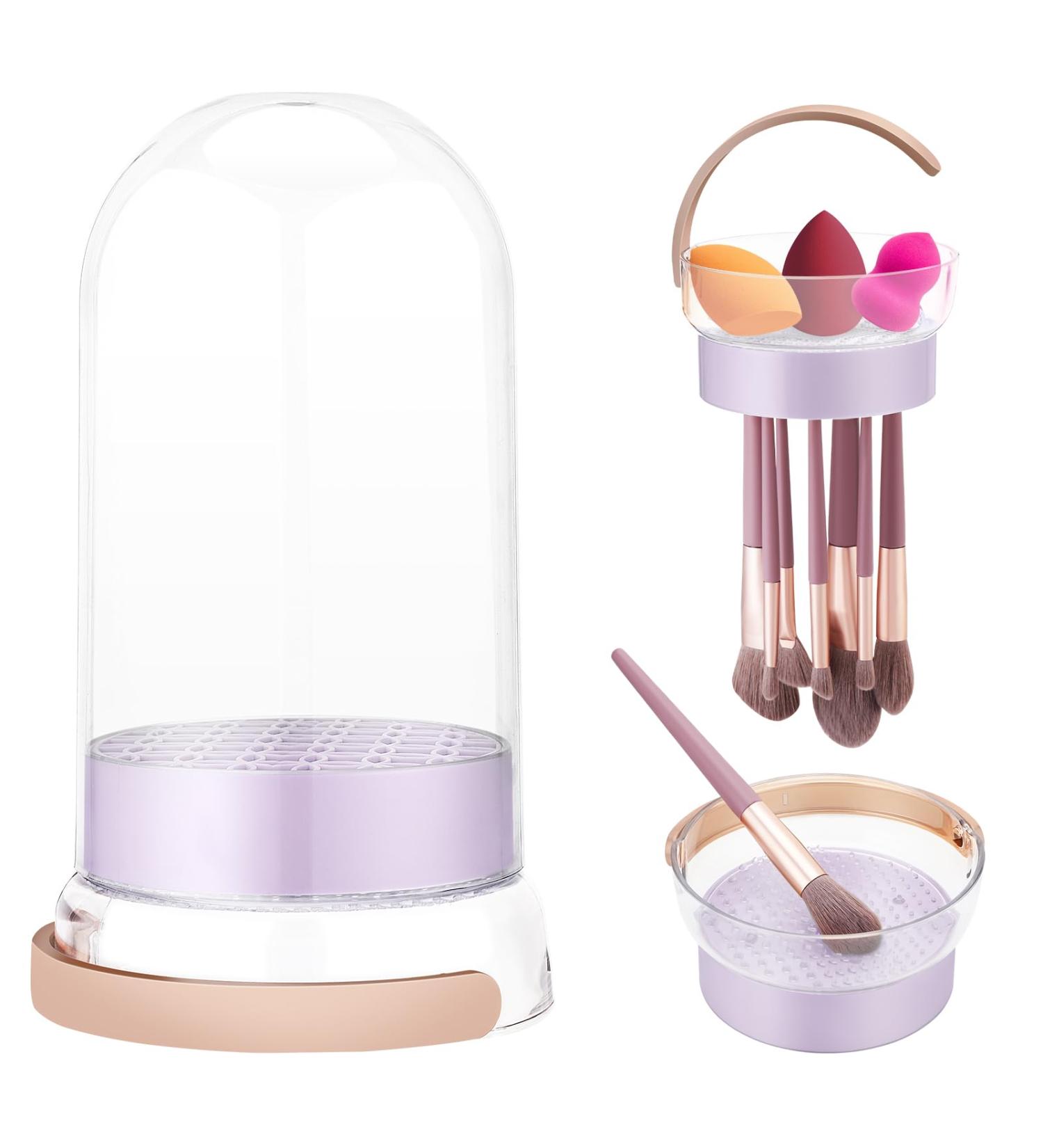 Professional Makeup Brush Cleaner Mat & 3-in-1 Cleaning Bowl - Multi-Functional Makeup Tool Holder for Perfectly Clean Brushes - Buy Online on GoSupps.com