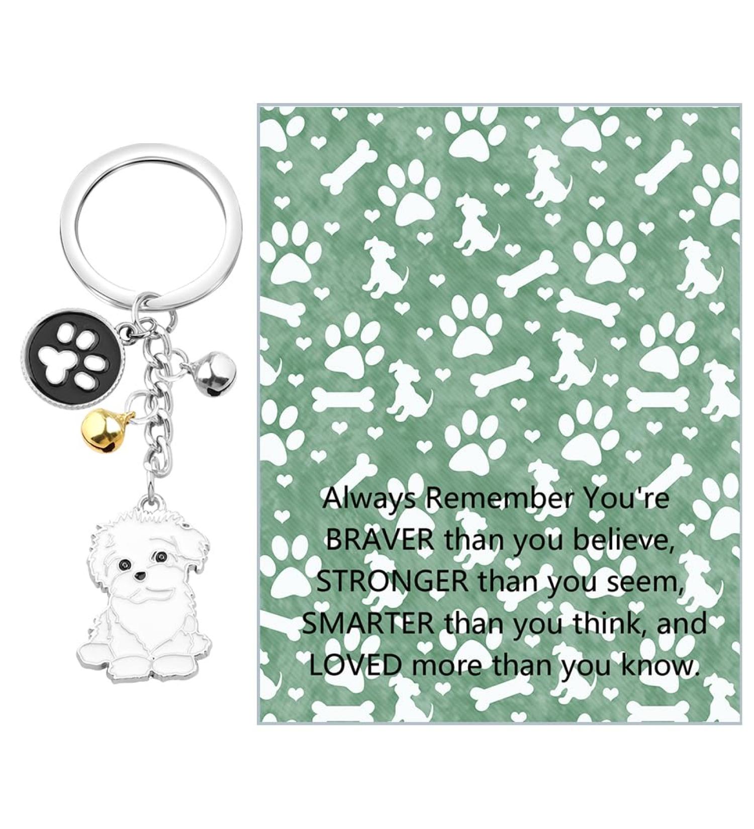 Ensianth Dog Keychain - Perfect Gifts for Dog Lovers | Puppy Paw Print Keyring for Dog Owners | Bichon Fris Accessories - Buy Online on GoSupps.com