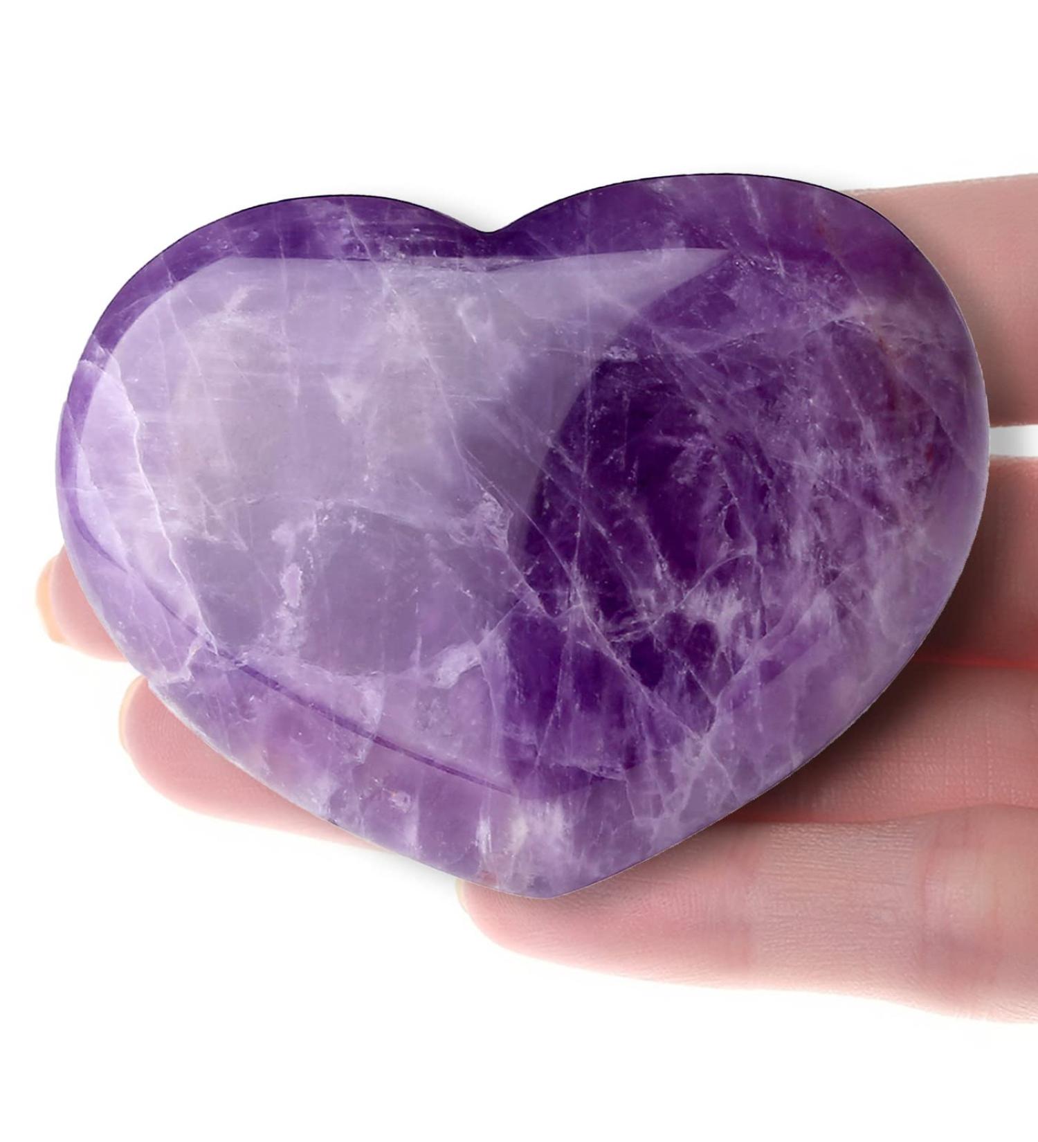 XIANNVXI 45mm 1.8 Amethyst Healing Crystals Heart Stones - 100% Natural Gemstones, Reiki Crystal Gifts - Buy Online on GoSupps.com