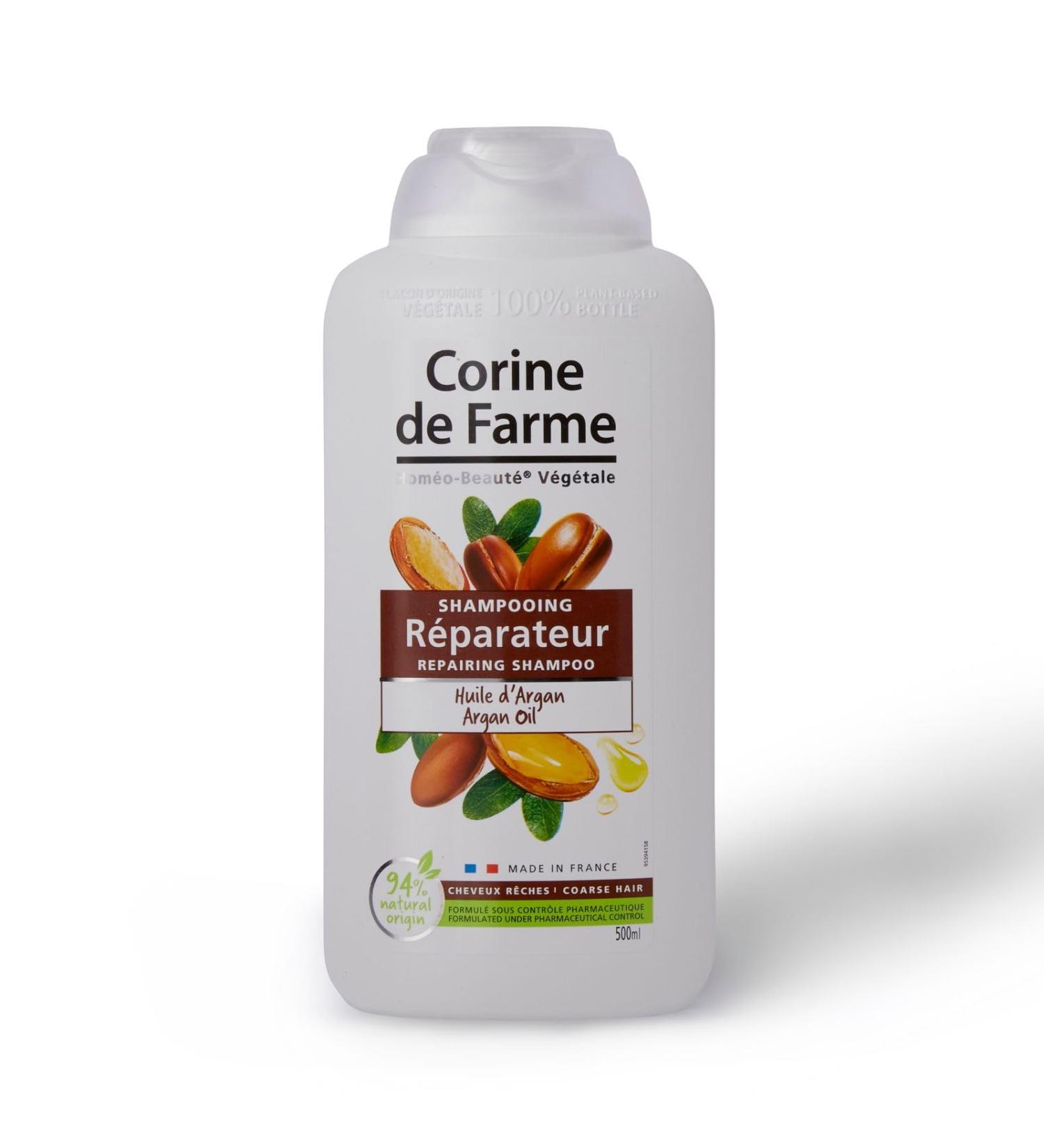  Corine de Farme Corine de Farme - Argan Oil Repairing Shampoo - Detangles Cleanses and Nourishes Dry to Rough Hair - Clean Beauty Made in France - 500 ml - Buy Online on GoSupps.com