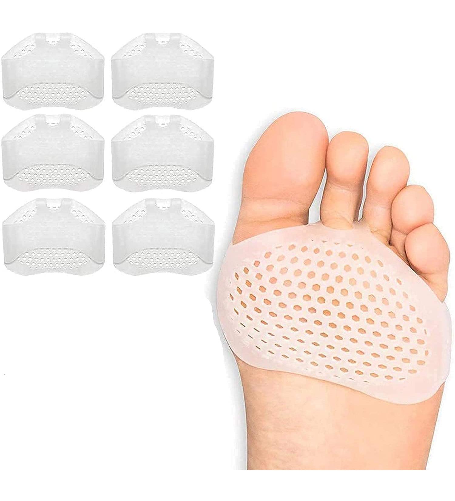Medium Soft Gel Forefoot Pads for Pain Relief | Breathable Cushion Support for Men & Women - 6 Pairs - Buy Online on GoSupps.com