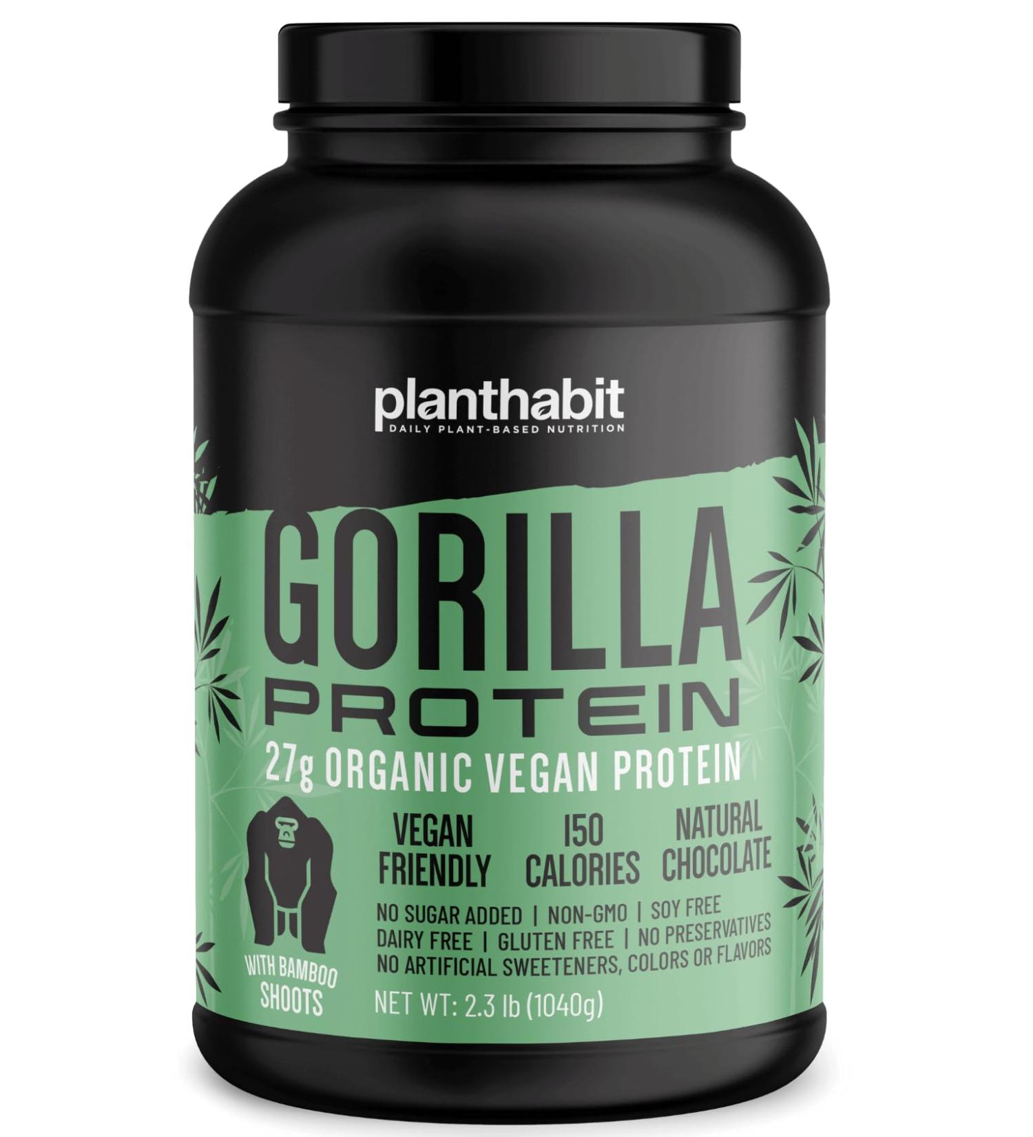 Buy Gorilla Protein Natural Chocolate - High-Quality Plant-Based Protein for International Shipping - Buy Online on GoSupps.com