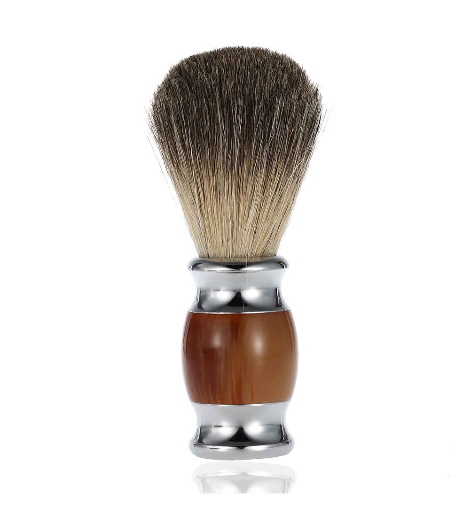 Professional Pure Badger Hair Shaving Brush with Resin Handle - Best Barber Tool for Men's Facial & Beard Care - Buy Online on GoSupps.com