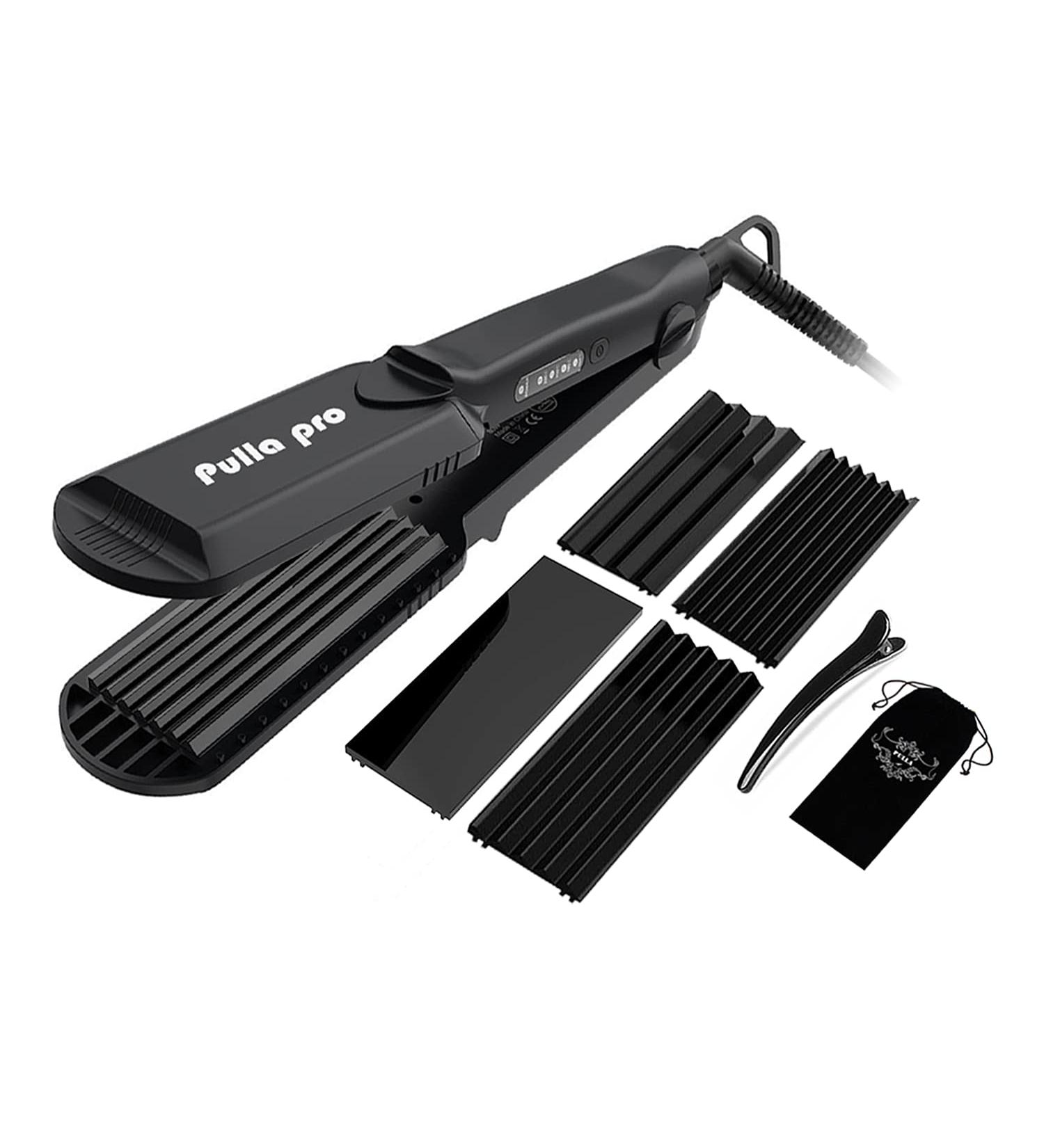 Pulla 4-in-1 Hair Straightener and Crimper - Tourmaline Ceramic Flat Iron with Adjustable Temperature for Salon-Quality Styling - Ideal for All Hair Types - Buy Online on GoSupps.com