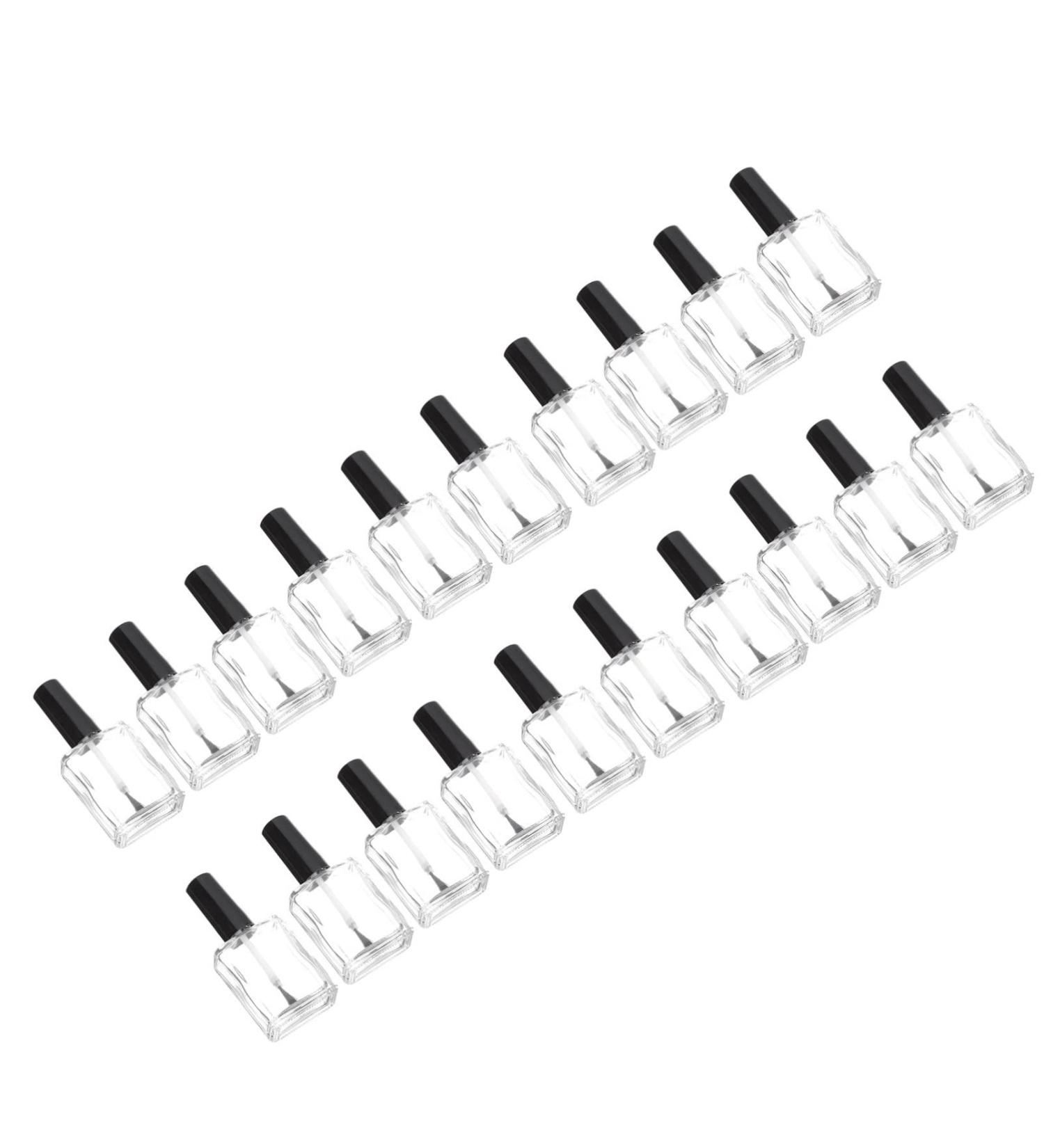 FRCOLOR Set of 20 Flat Nail Polish Bottles with Cap and Brush 15ml Glass Container for Nail Polish Storage Ideal for Manicures - Buy Online on GoSupps.com