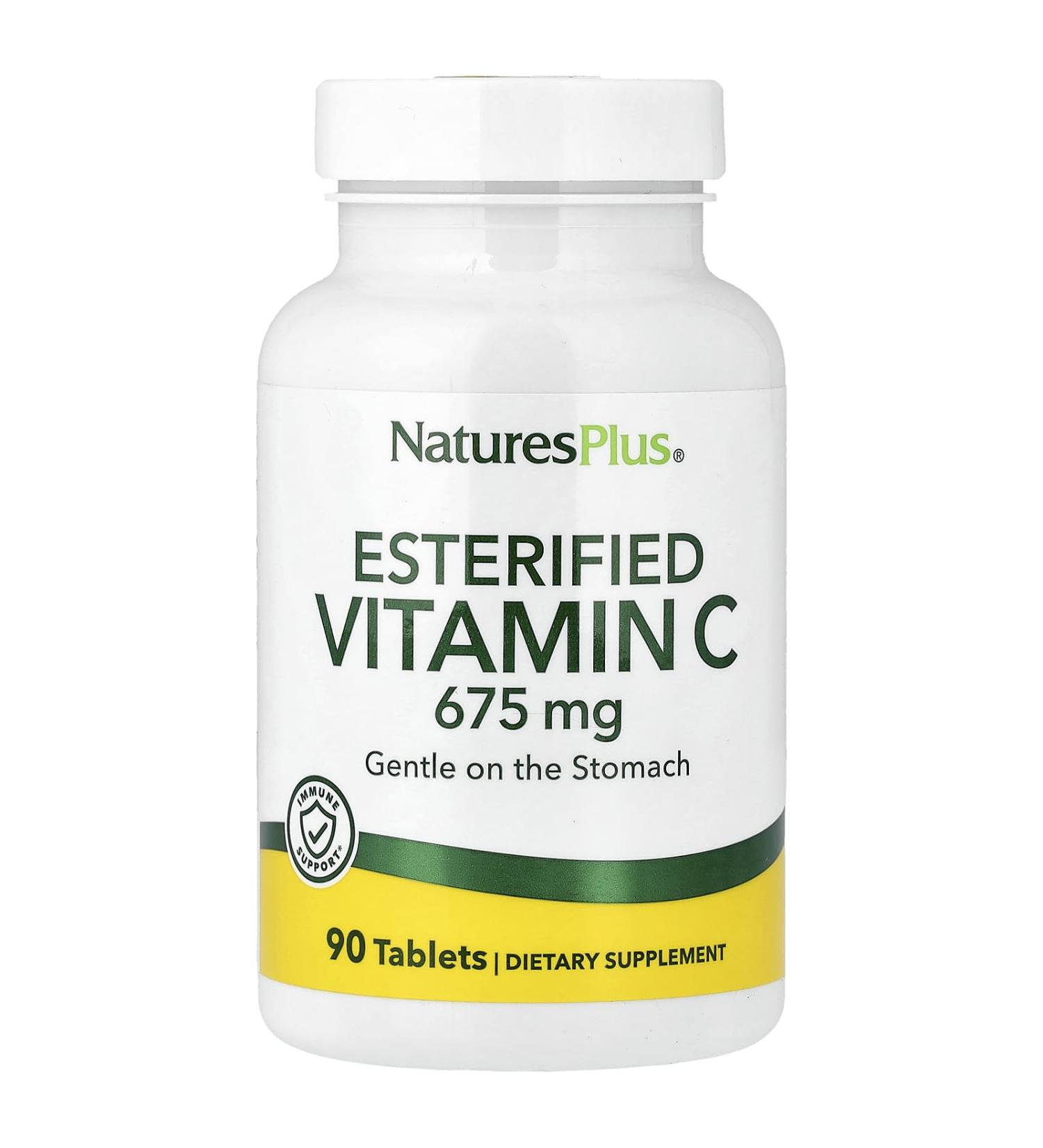 NaturesPlus Esterified Vitamin C - 675 mg 90 Tablets - Gentle on The Stomach - Vegetarian Gluten Free - 90 Servings