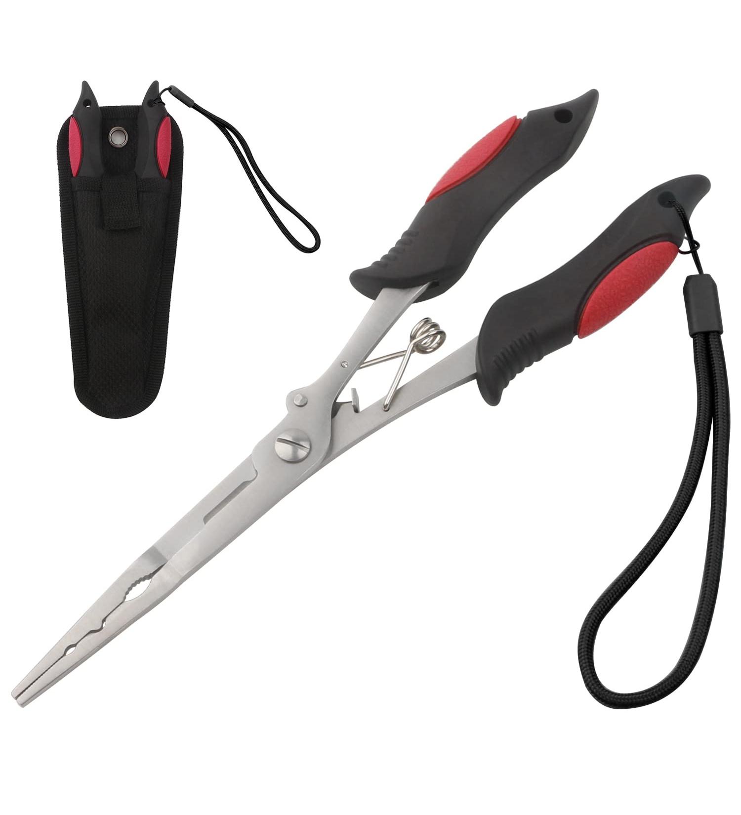 Hikary Long Nose Fishing Pliers - Stainless Steel Hook Remover & Braid Cutter - 8.8inches - Buy Online on GoSupps.com
