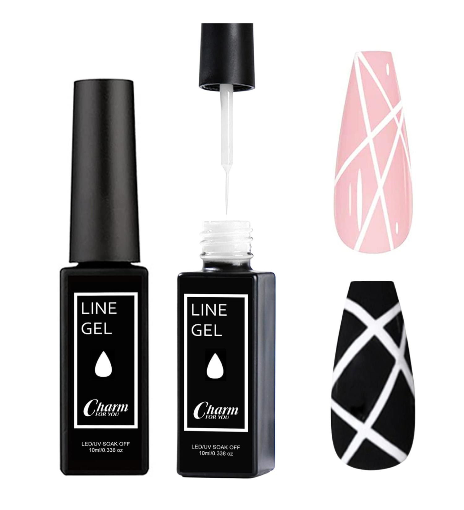 White Gel Nail Polish Liner - 10ml Thin Brush for French Manicure & Nail Art | Soak Off UV/LED, DIY Salon Quality - Buy Online on GoSupps.com