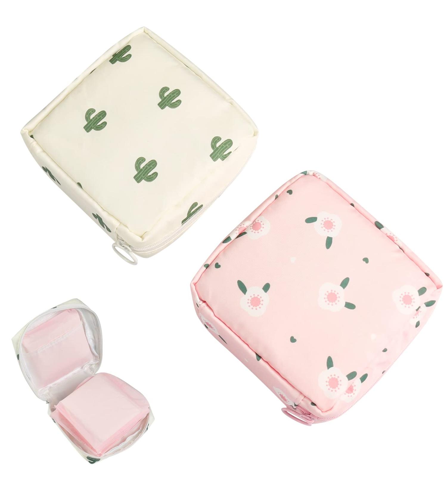 Comius Sharp Sanitary Napkin Storage Bag - 2 PCs Period Kit for School | Nylon Tampon Collect Bags for Women & Girls - Rosa - Buy Online on GoSupps.com
