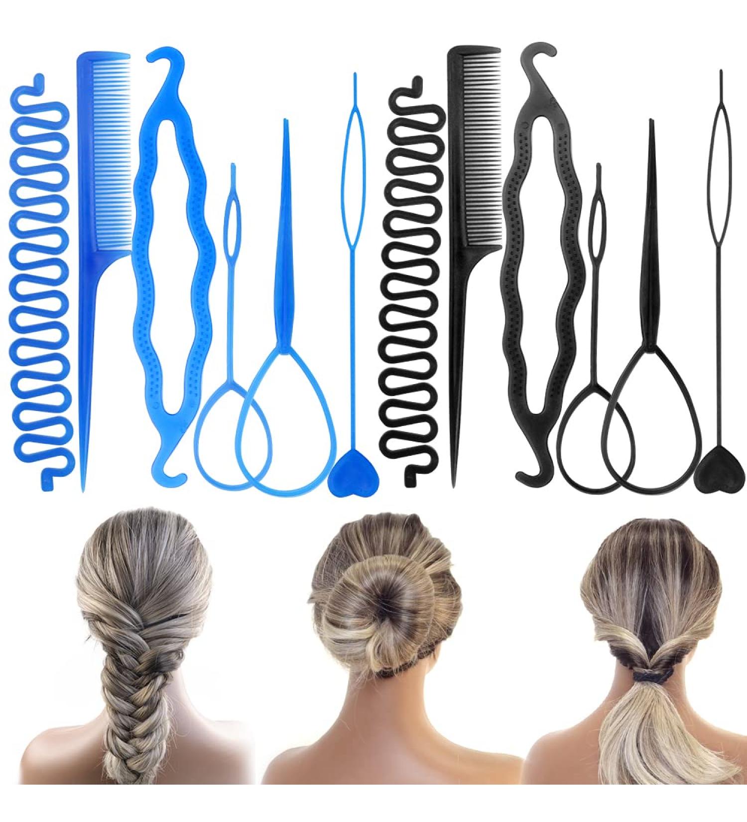 NAIHOD 2 Sets Tail Hair Tool - DIY Hair Loop Styling Set for French Braiding and Ponytails - Buy Online on GoSupps.com