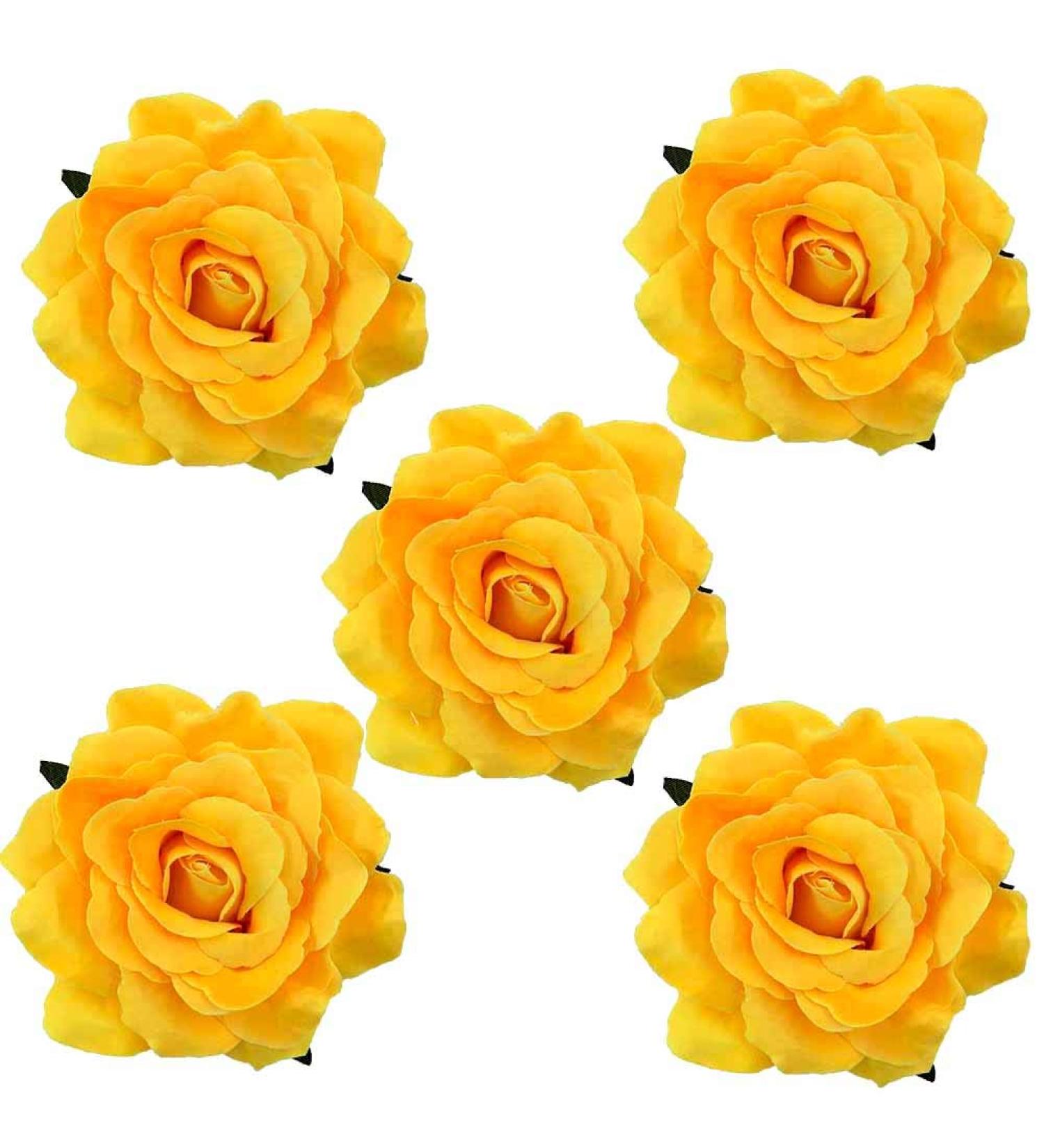 Buy SCF2017 5pcs Yellow Rose Hair Clips Barrettes - Perfect Bridal & Bridesmaid Party Accessories - International Shipping Available - Buy Online on GoSupps.com