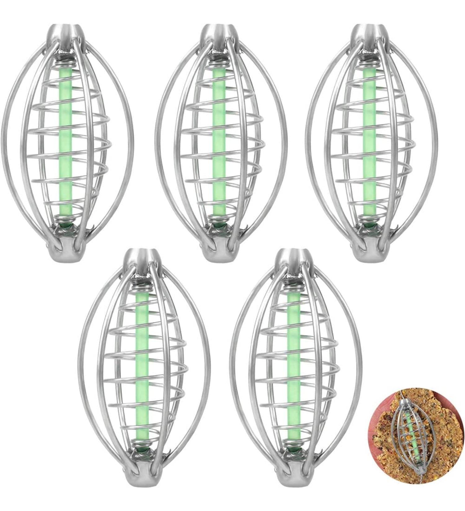 Lohill 5 PCs Fishing Inline Feeder Set | Stainless Steel Fishing Bait Basket & Portable Tools - Perfect for International Fishing - Buy Online on GoSupps.com