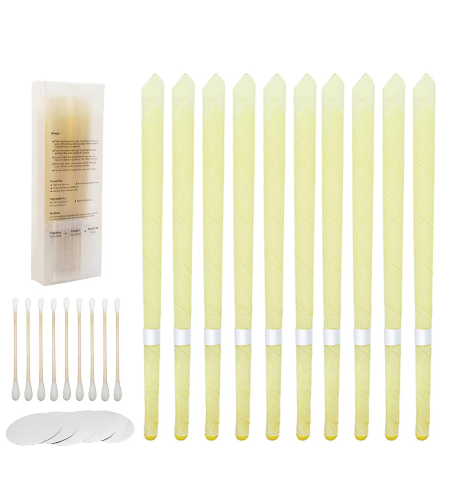 20 PCS Beeswax Ear Candles Kit for Ear Wax Removal - Non-Toxic Candling for Ear Cleaning - Buy Online on GoSupps.com