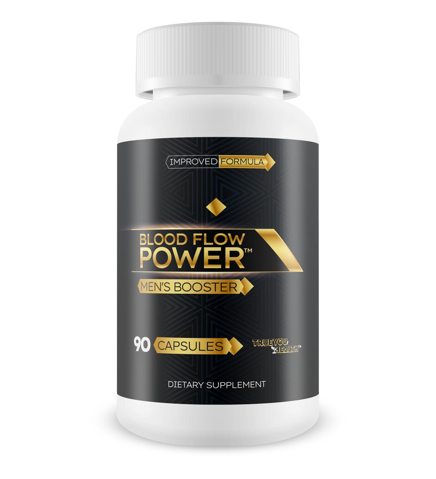 Blood Flow Power Men s Booster Extra Strength - Improved Formula - Our Best Blood Flow Support For Men - Vasodilator Nitric Oxide Circulation Supplement - Power Mens Booster Pills High Pressure Pills - Buy Online on GoSupps.com