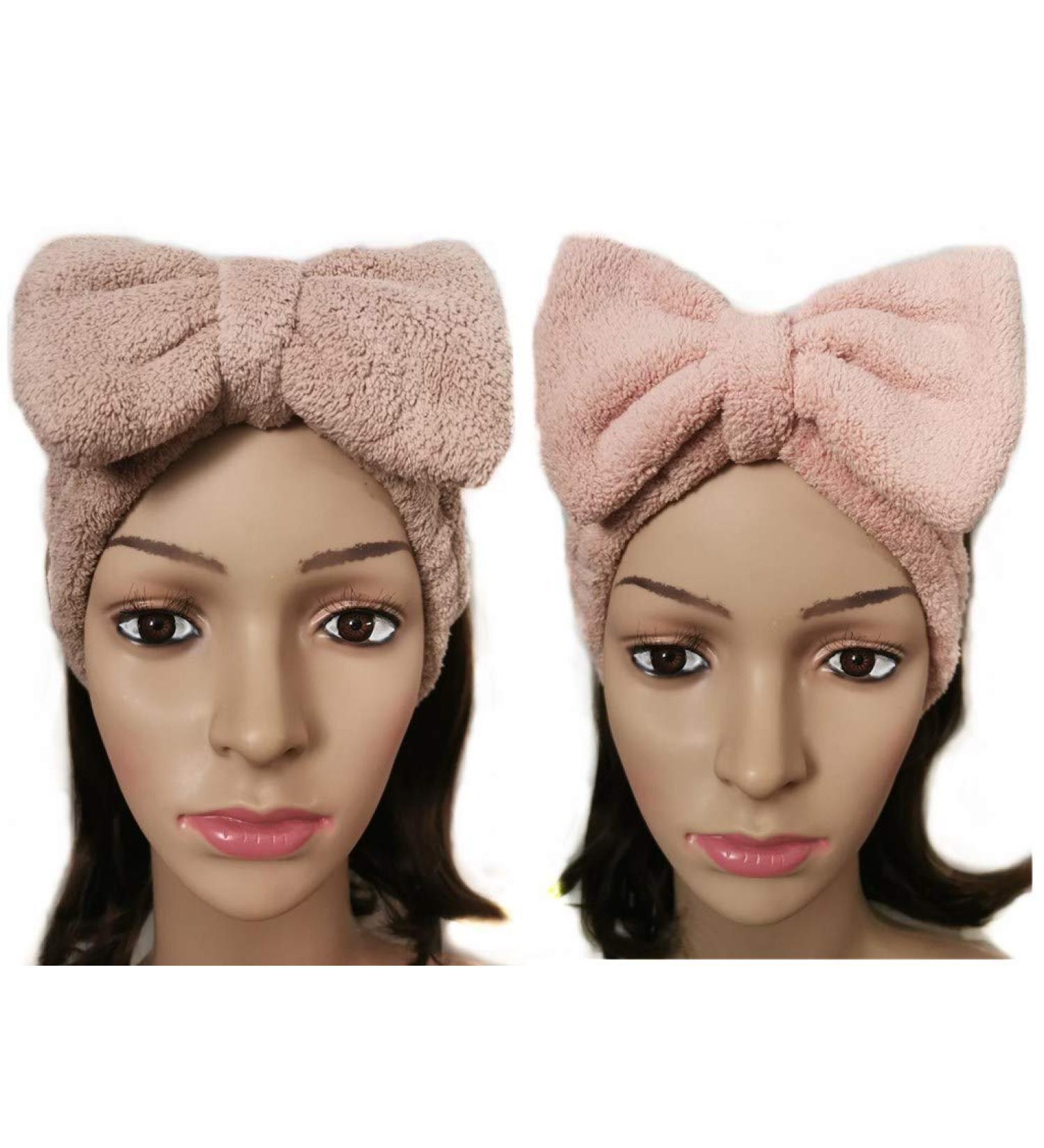 Yaocoral 2 Pack Microfiber Fleece Bow Headbands for Women - Pink + Coffee - Buy Online on GoSupps.com