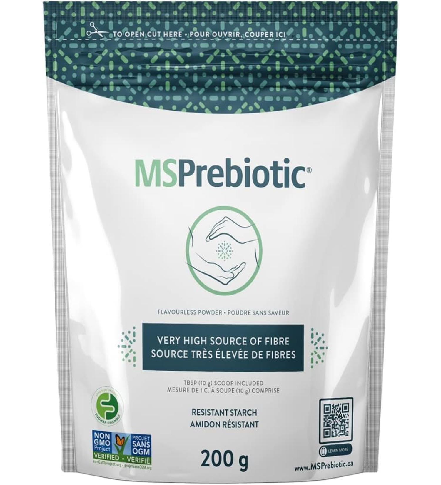 Prebiotic Fiber Supplements by MSPrebiotic | Very High Source of Fiber | Original Functional Fibre Superfood | Gut Health Supplement that Feed Probiotics | Blood Sugar Control Supplement | Prebiotic Fiber Powder (200g) - Buy Online on GoSupps.com
