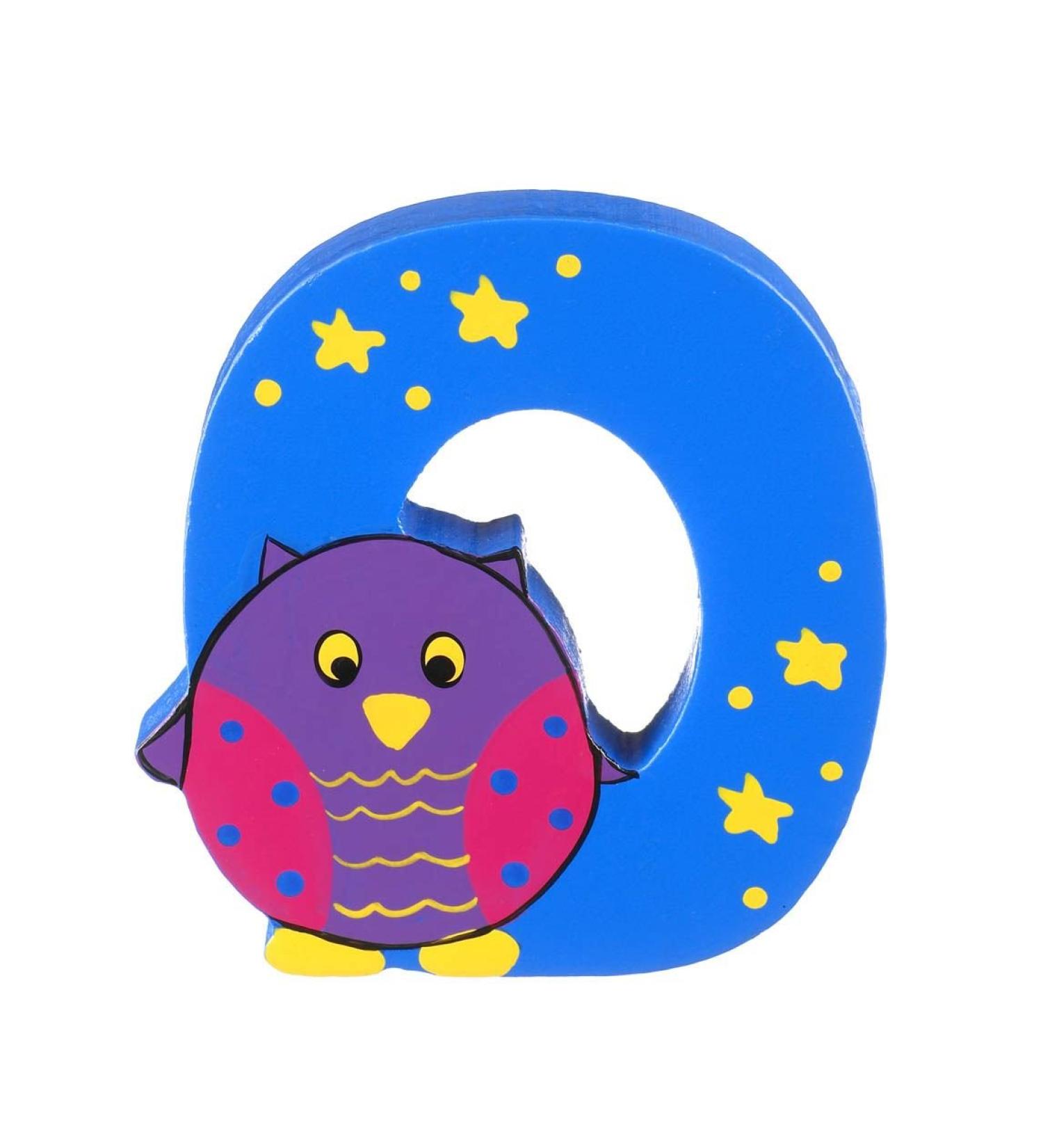 Wooden Letters by Orange Tree Toys Letter O for Owl - Alphabet Animal Letters for Personalised Baby Name Toy Box Door Wall Decorations - Animals Nursery Decor Boys Girls Bedroom Accessories