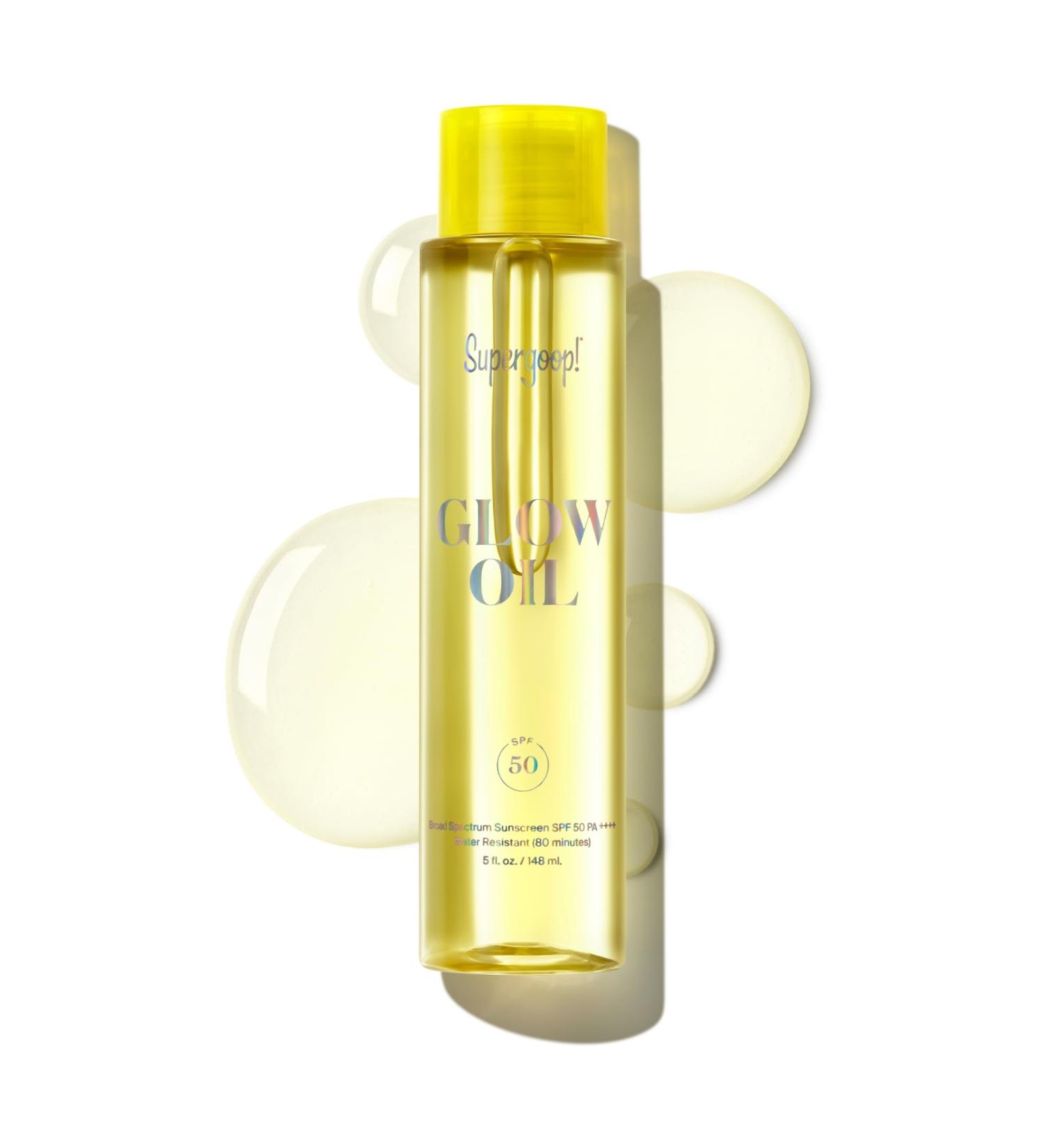 Supergoop! Glow Oil 5 fl oz - SPF 50 PA++++ Body Oil with Vitamin E & Natural Extracts - Broad Spectrum Sunscreen for Radiant Skin - Buy Online on GoSupps.com
