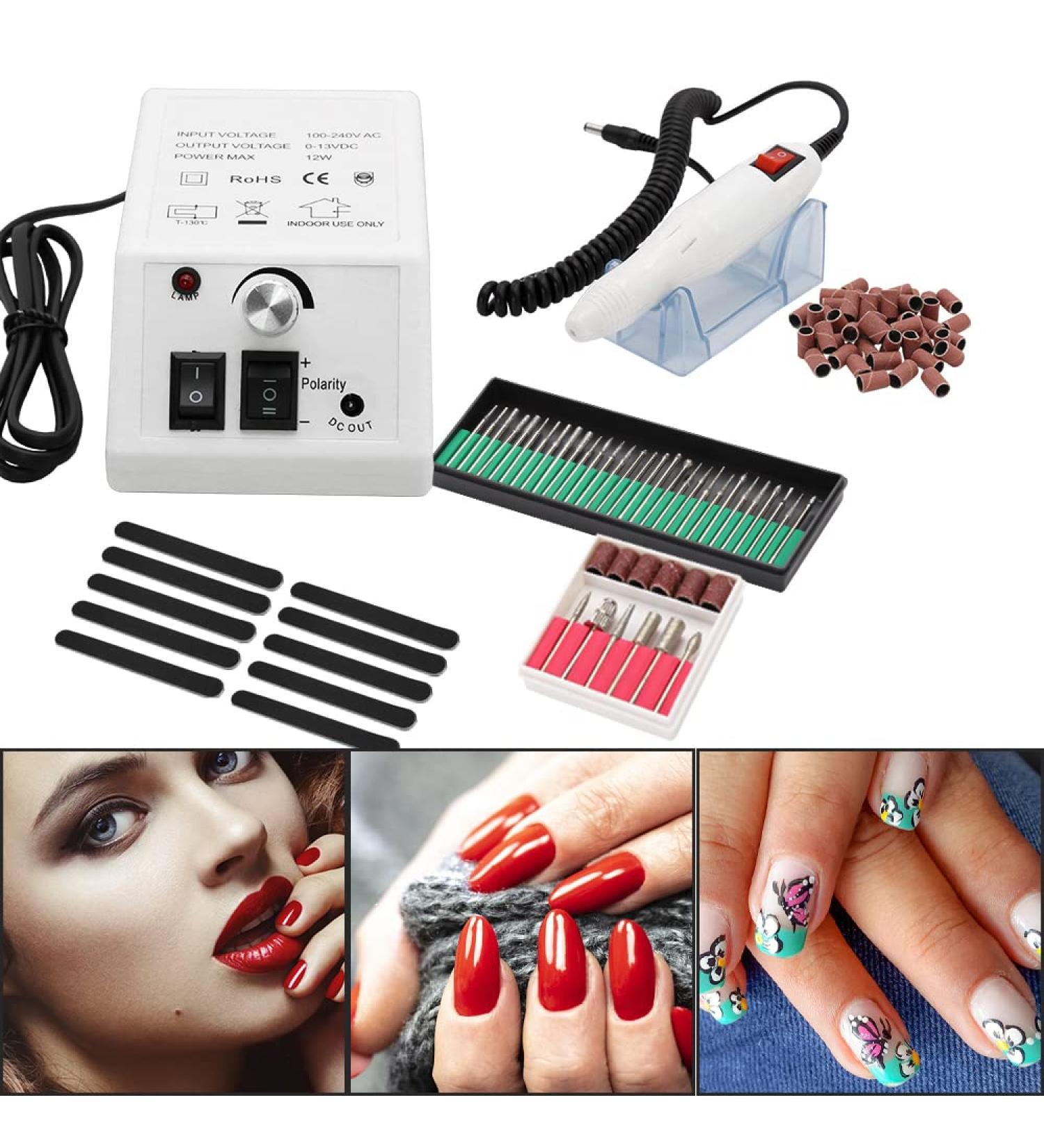 Ikodm Nail Miller - Professional Electric Nail File for Acrylic & Gel Nails Adjustable Speed 20 000 RPM Complete Manicure Pedicure Set - Buy Online on GoSupps.com