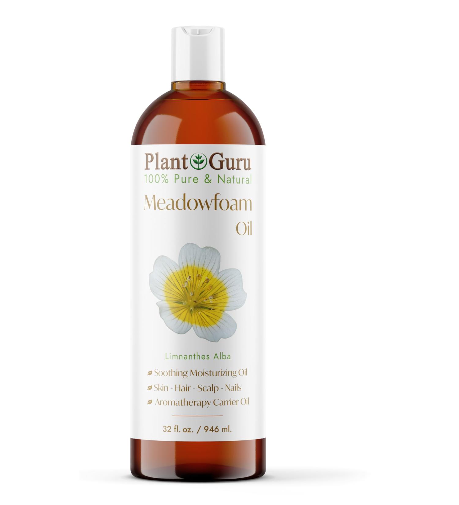 Meadowfoam Oil 32 fl. oz. Cold Pressed 100% Pure Natural Carrier Skin Face Body and Hair Moisturizer. Ideal for DIY Creams Lotions and Lip Balms - Buy Online on GoSupps.com