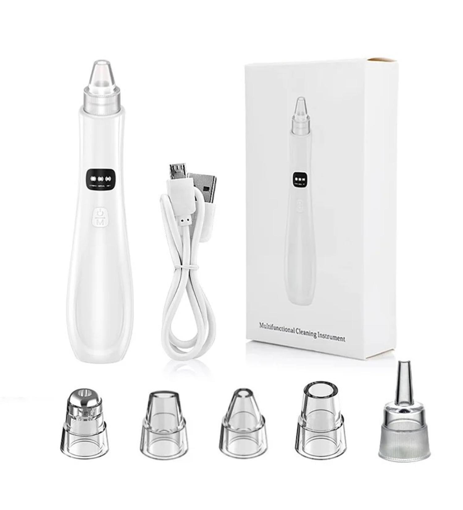 Blackhead Extractor Blackhead Remover Skin Tag Removal Kit with 5 Probes Pore Extractor Portable Pimple Extractor Rechargeable USB Port 3 Speeds Control for Women and Men White - Buy Online on GoSupps.com