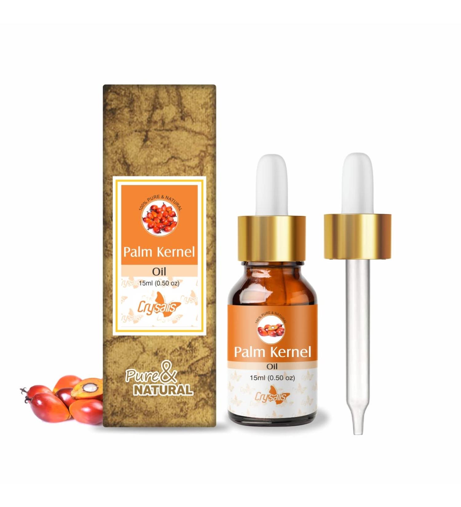Crysalis Palm Kernel (Elaeis Guineensis) Oil |100% Pure & Natural Undiluted Carrier Oil Organic Standard| Perfect for Skin Care & Hair Care |Aromatherapy Oil| 15ml with Dropper Palm Kernel 15 ml (Pack of 1) - Buy Online on GoSupps.com