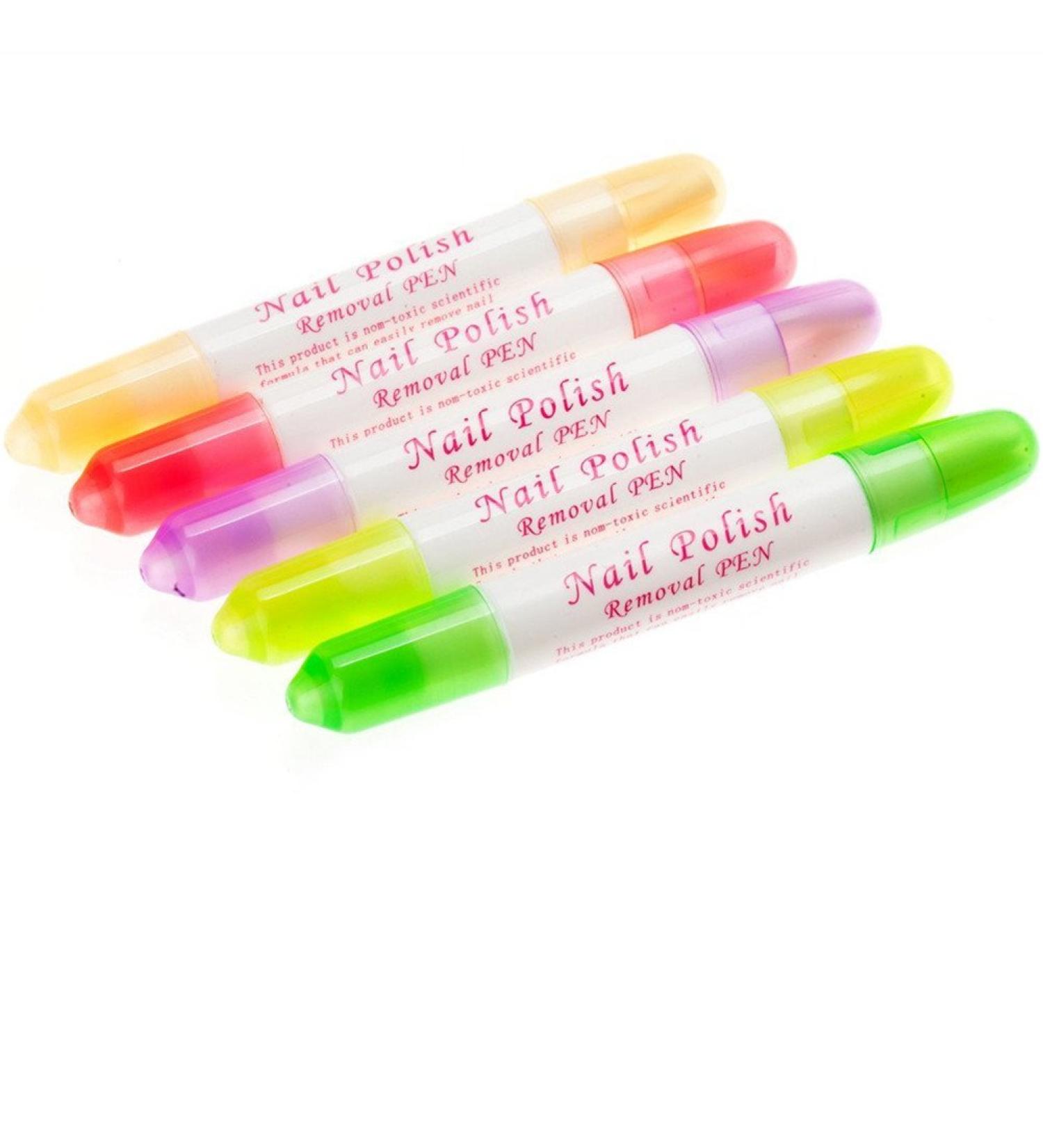 Warm Girl 5 Pcs Acetone Nail Art Polish Corrector Remover Pen | 15 Changeable Tips - Buy Online on GoSupps.com