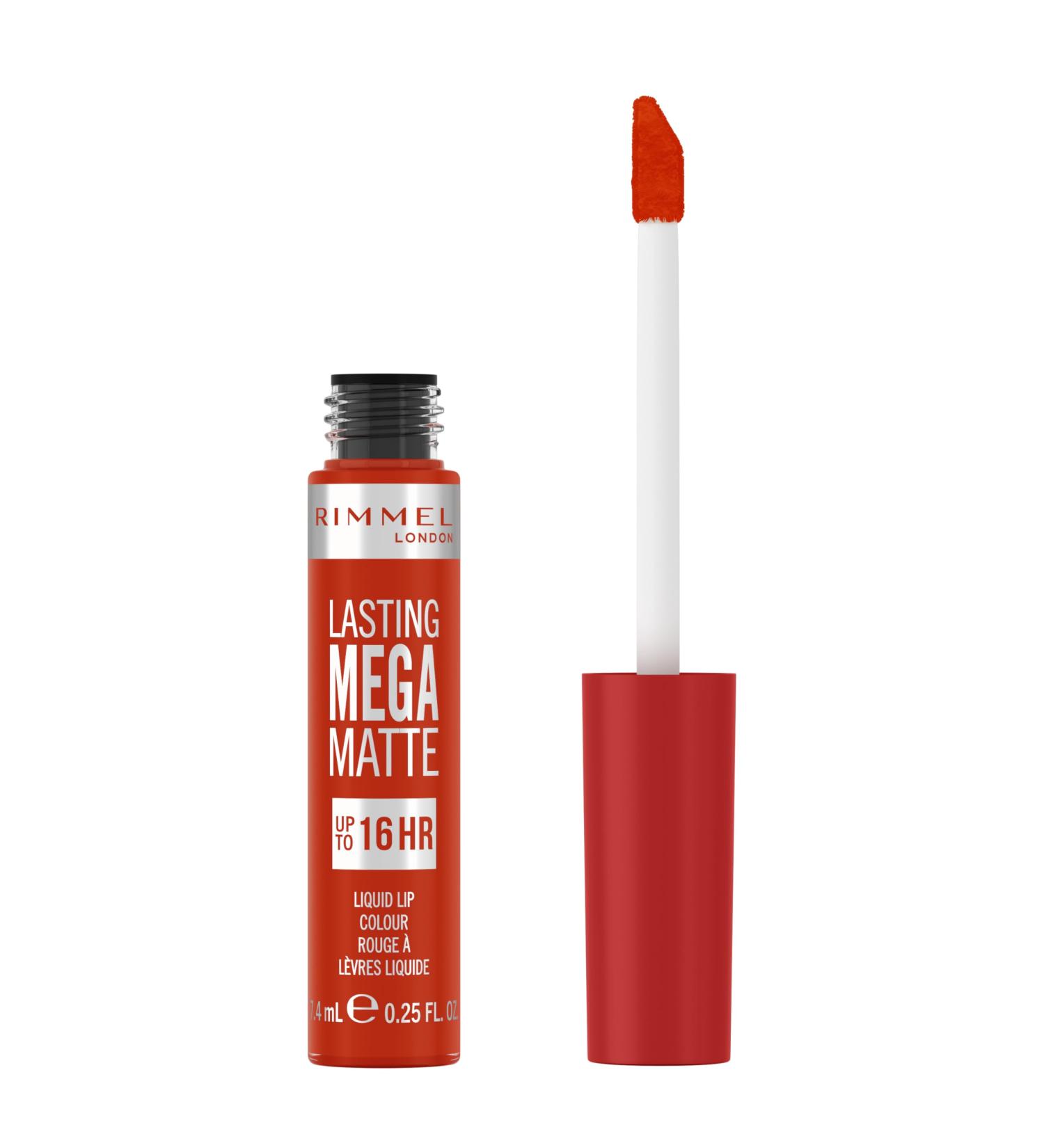 Rimmel London Lasting Mega Matte Liquid Lipstick Long-Lasting Hydrating Vegan Formula - 920 - Scarlet Flames 7.4ml - Buy Online on GoSupps.com