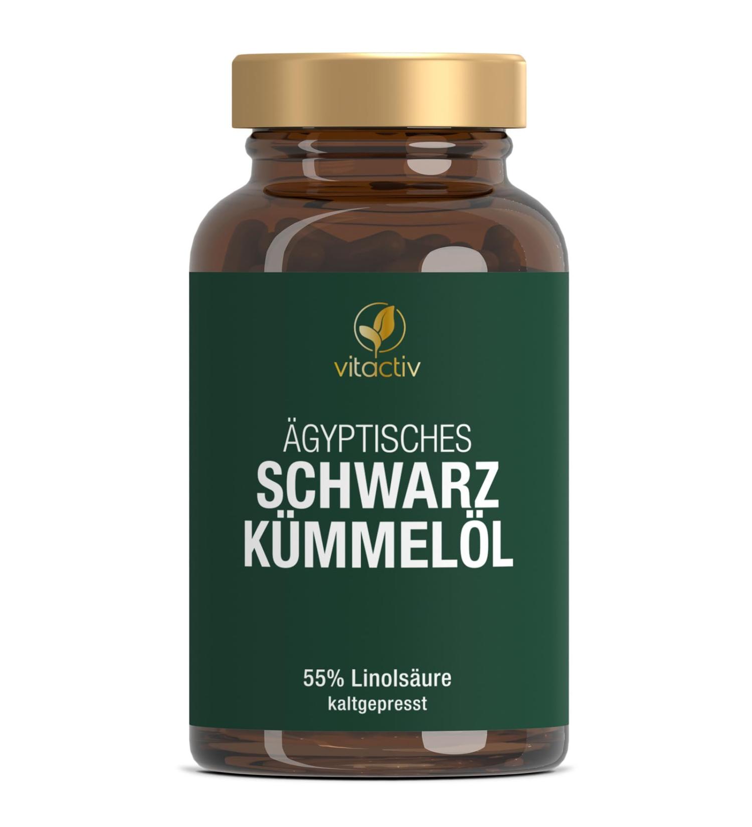 Vitaciv Egyptian Black Cumin Oil Capsules - Cold-Pressed with Folic Acid Vitamin E & Biotin - Supports Blood Sugar & Formation - 90 Softgel Capsules - Buy Online on GoSupps.com