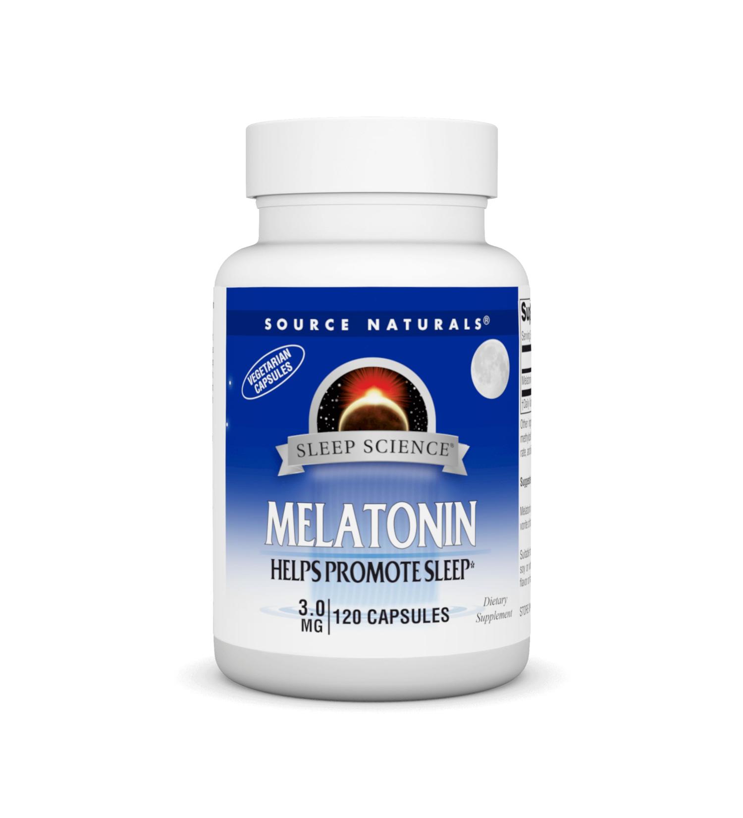 Source Naturals Melatonin 3 mg - 120 Vegetarian Capsules - Buy Online on GoSupps.com