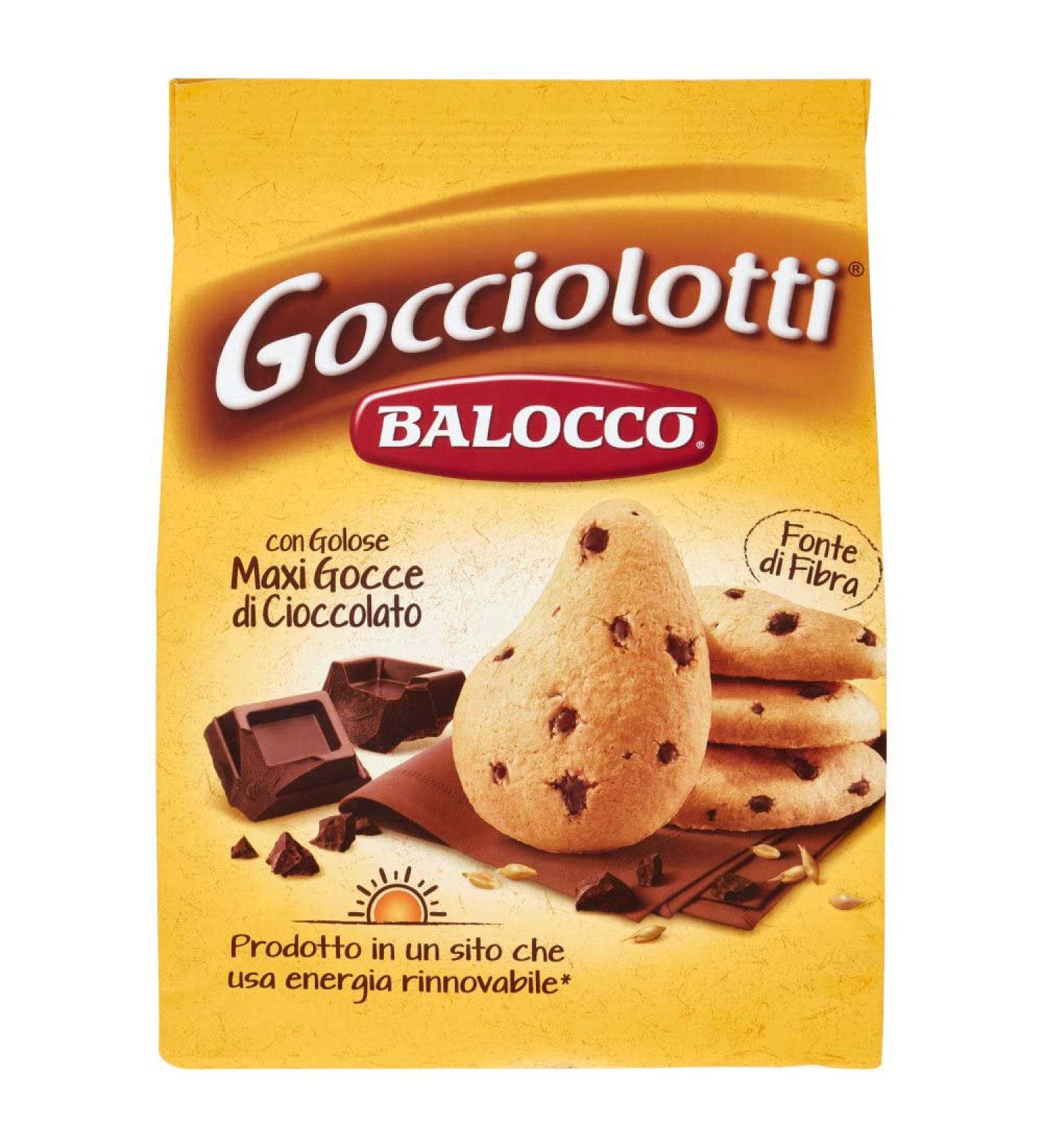  Balocco Balocco Gocciolotti Chocolate Chip Cookies with Chocolate Pieces 100% Italian Cookies 350g - Buy Online on GoSupps.com