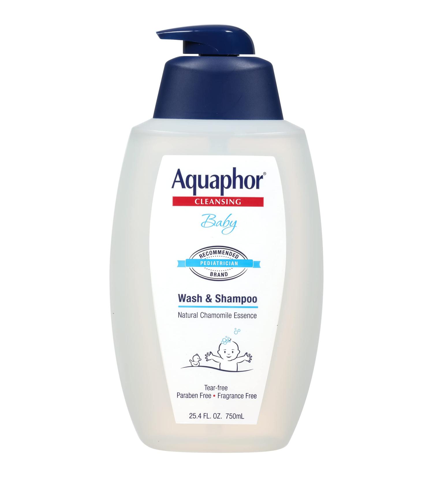 Aquaphor Baby Wash & Shampoo Fragrance Free - 25.4 fl oz (750 ml) | Gentle Skin Care - Buy Online on GoSupps.com