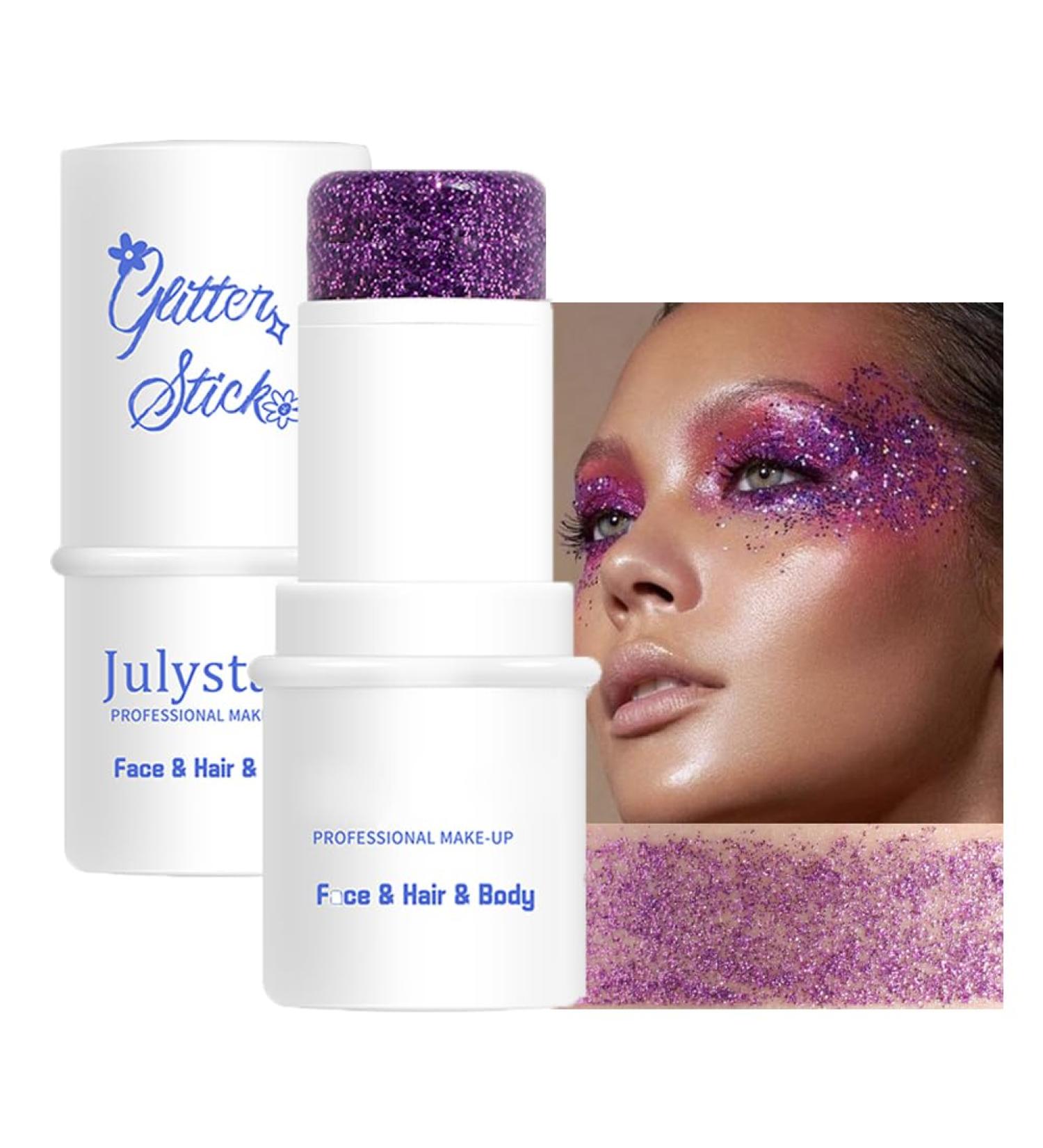 Shop #08 Purple Mermaid Face Body Glitter Stick - Waterproof Sparkling Gel for Eyes Hair & Lips | Fine Glitter Make-Up - Buy Online on GoSupps.com