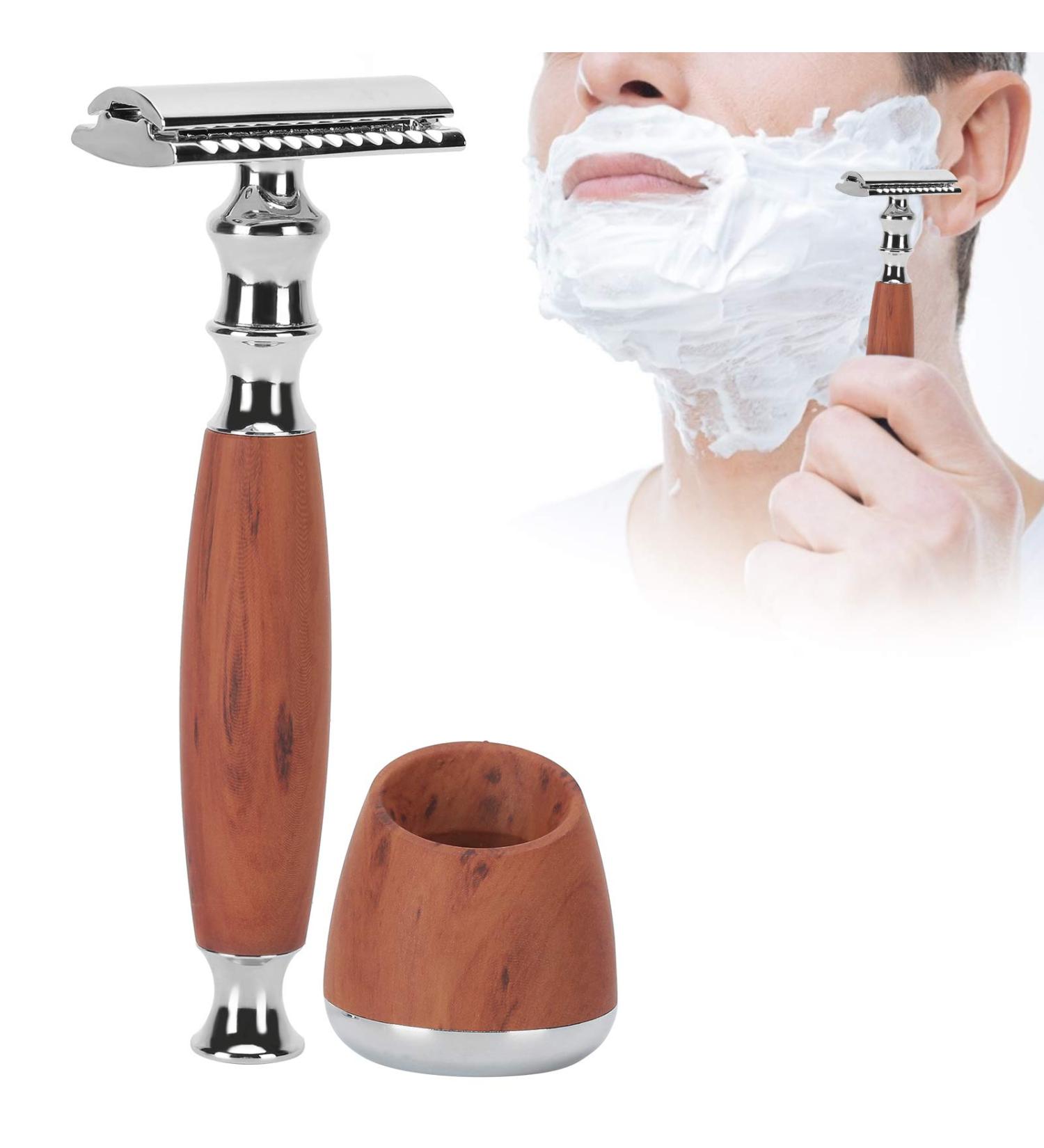 Eco-Friendly Safety Razor with Wooden Handle | Zero Waste Classic Double Edge Razor for Men | Sustainable Shaving Solution - Buy Online on GoSupps.com