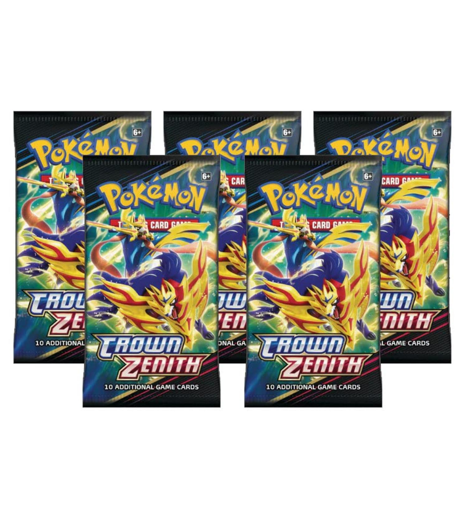 Pokemon Crown Zenith - 5 Booster Pack Bundle - 5 Sealed Booster Packs