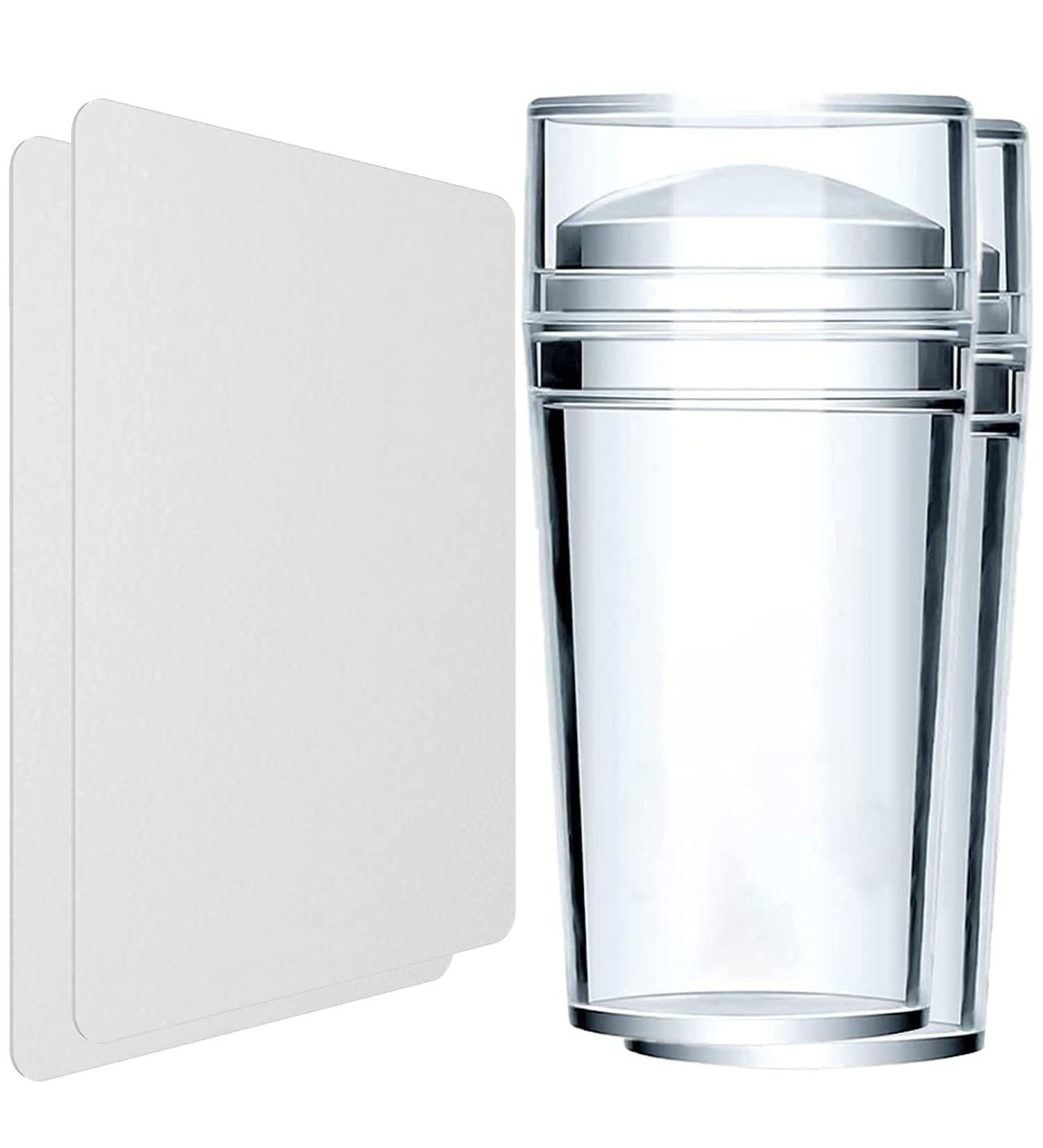 Luvadeyo Nail Art Stamping Set - 2 Transparent Stamps & Schaber for DIY French Line Design | International Shipping Available - Buy Online on GoSupps.com