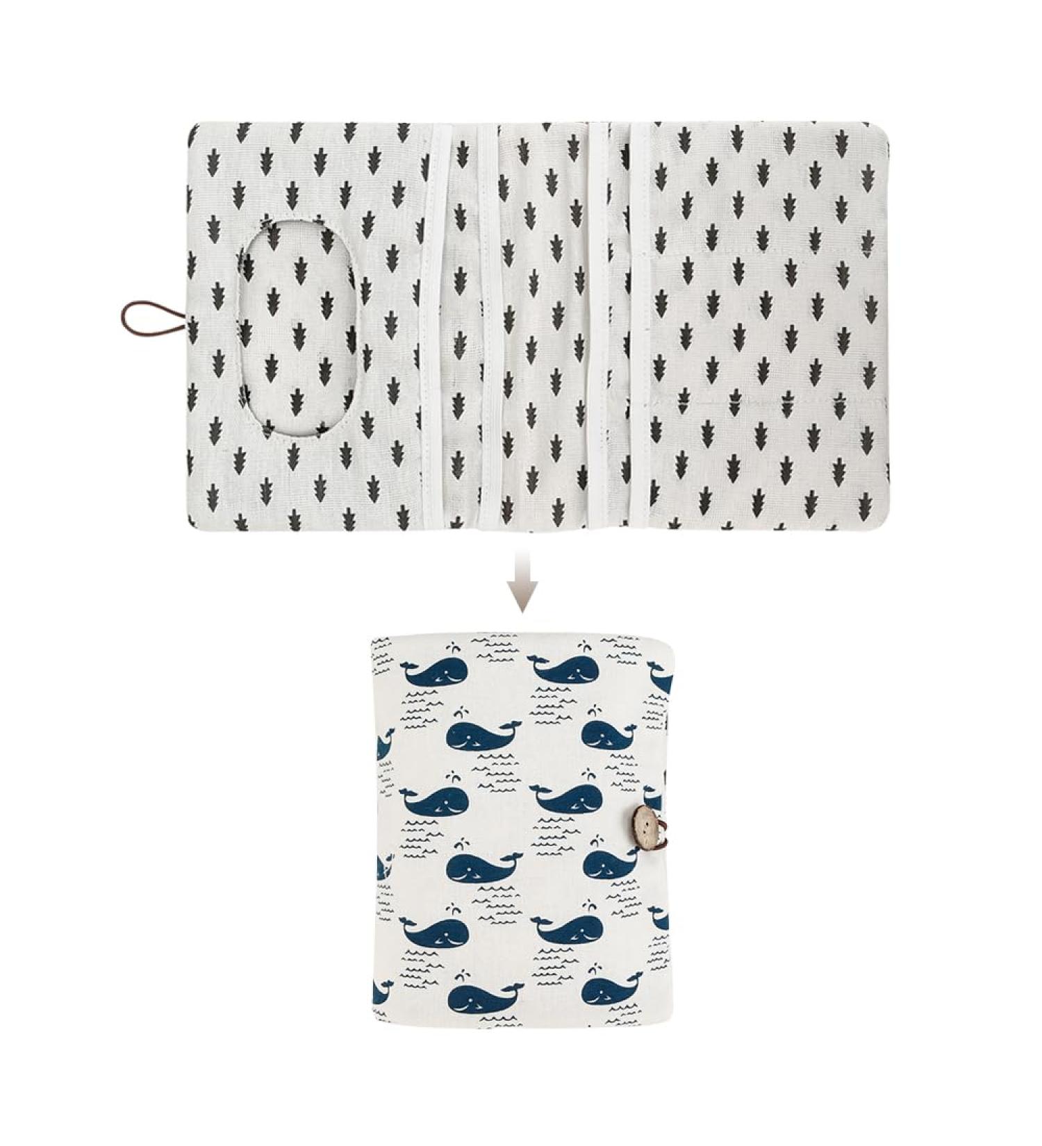 Buy Hioqfr Diaper Bag Organizer - Compact Baby Diaper Pocket for On-the-Go | Wet Wave Whales Design - Buy Online on GoSupps.com